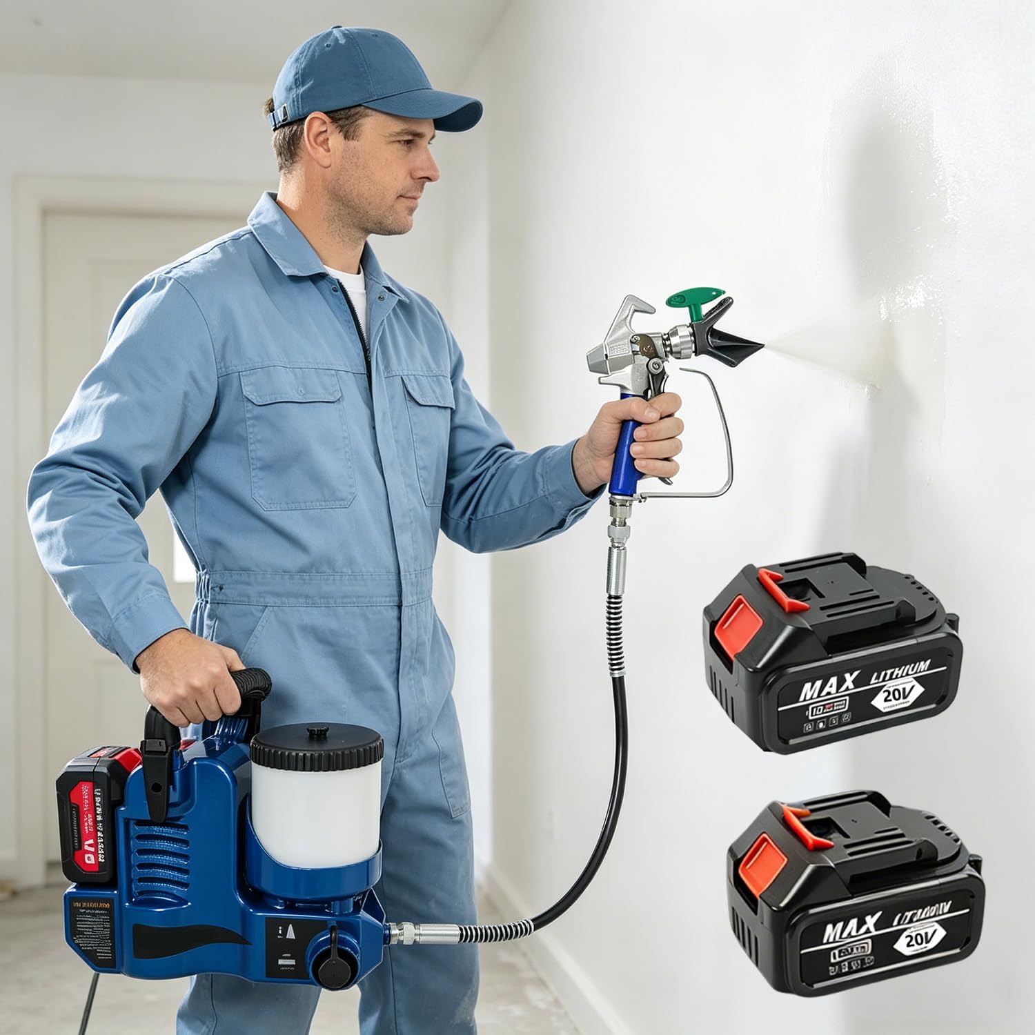 Pulverizador de pintura inalámbrico de 550W más rápido que el rodillo tradicional