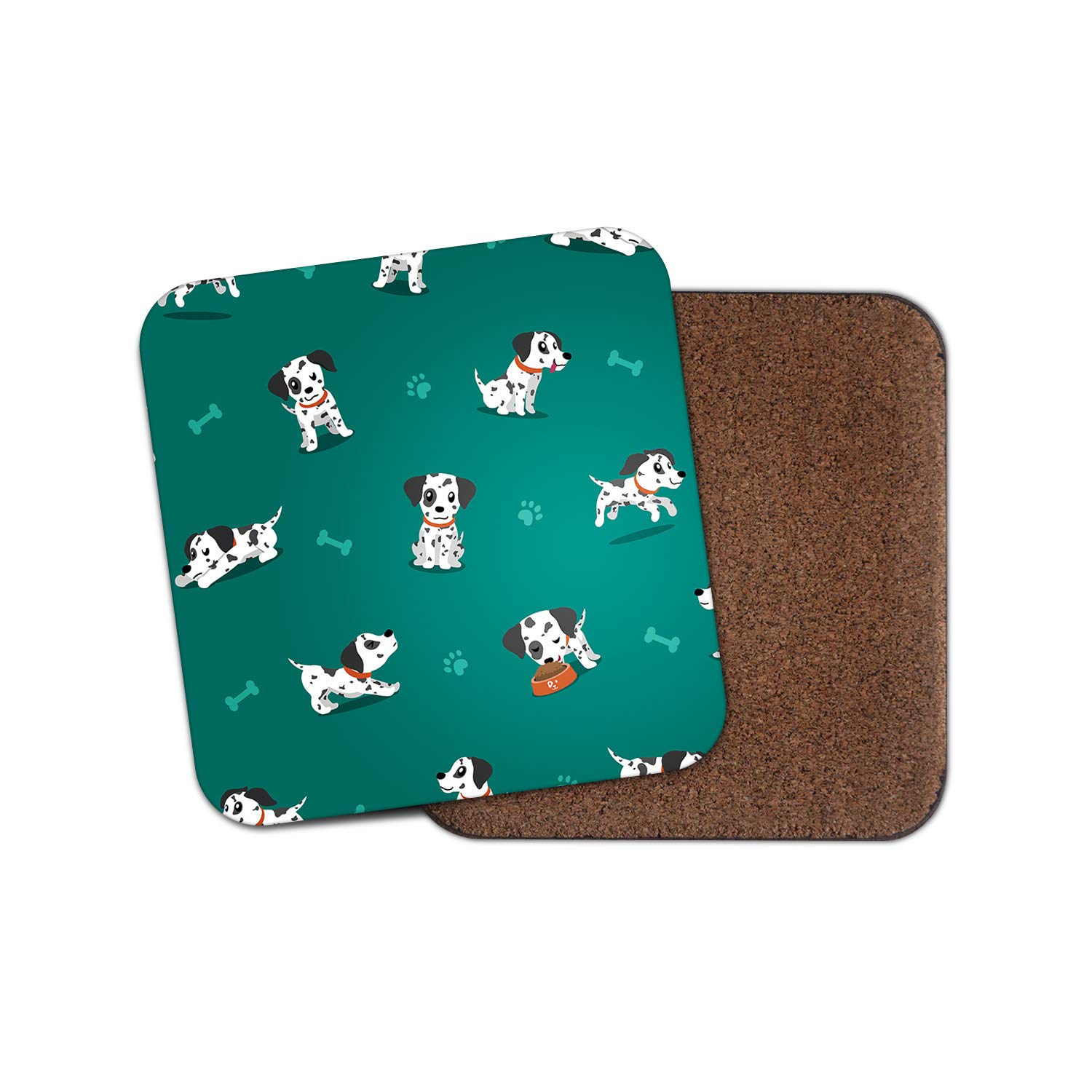 Destinationvinyl Multicolor 1 X Cute Dalmatian Coaster - Puppies Dogs Puppy Adorable Cartoon Animal #15329