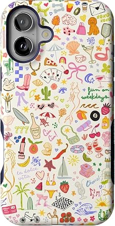 Casely iPhone 16 Case | All the Fun Things | Fun on Weekdays | Bold Protective Design | Compatible with MagSafe