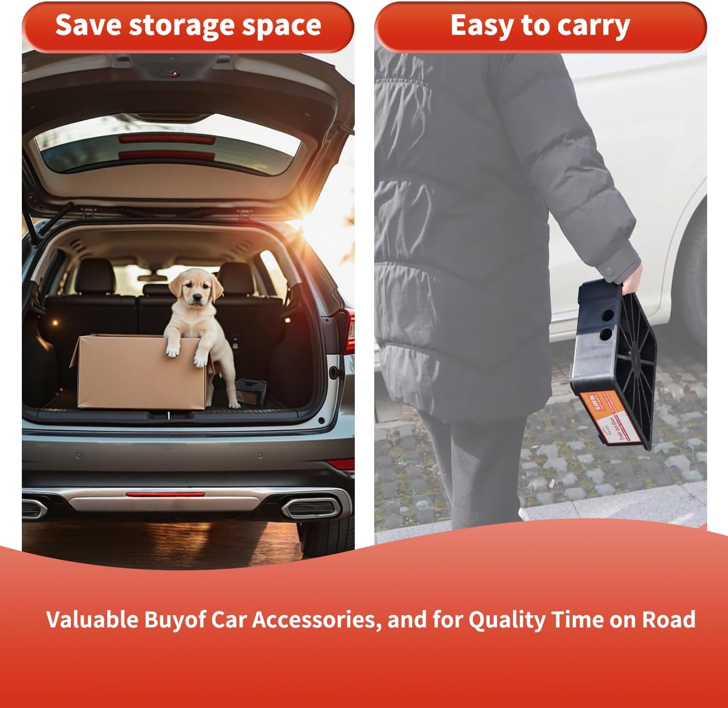 RV Trailer Jack Block, Trailer RV Stabilizer Blocks, 2 Pack Up to 16000 Lbs, Heavy Duty Sturdy Utility Jack Stand for 5th Wheels, Scissor Stabilizer, Round Square Tongue Jack Foot