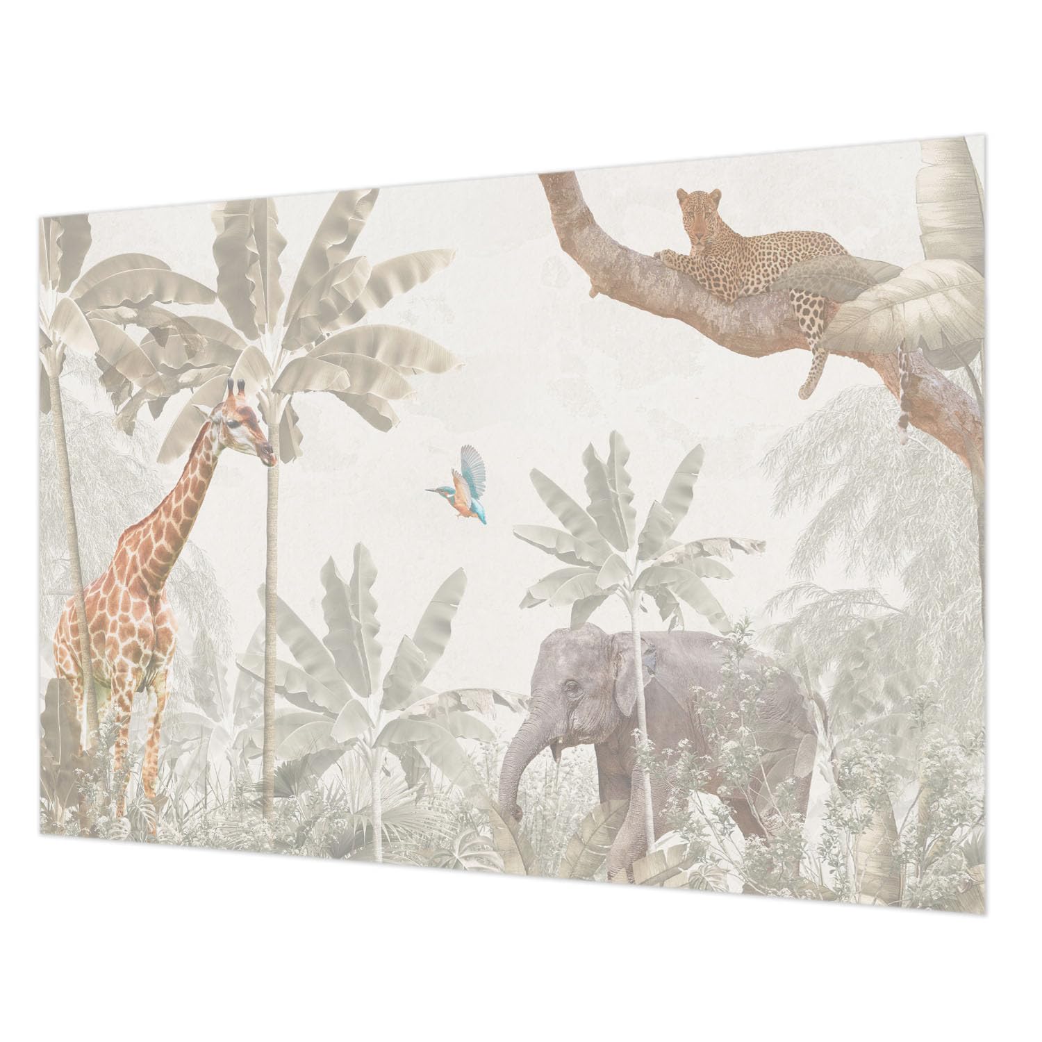 Papier peint intissé oasis tropicale pour une chambre parentale apaisante