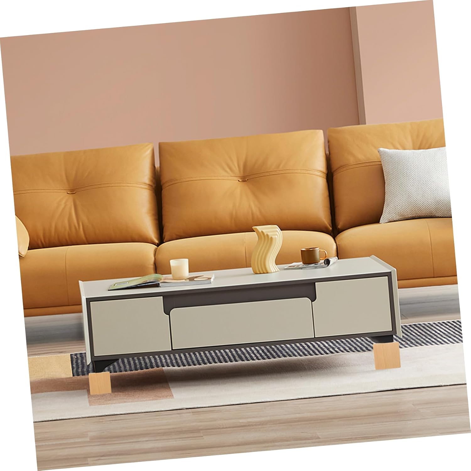 2pcs Heavy-Duty Bed Risers Adjustable Furniture Risers for Couch Sofa and Chair Anti-Skid Wooden Lift Blocks for Elevating Beds and Tables
