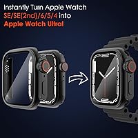 Vista 2 de NewWays 2 in 1 Waterproof Case [Ultra Appearance] for Apple Watch 44mm Screen Protector, 360 Protective Glass Face Cover Hard PC Bumper + Back Frame