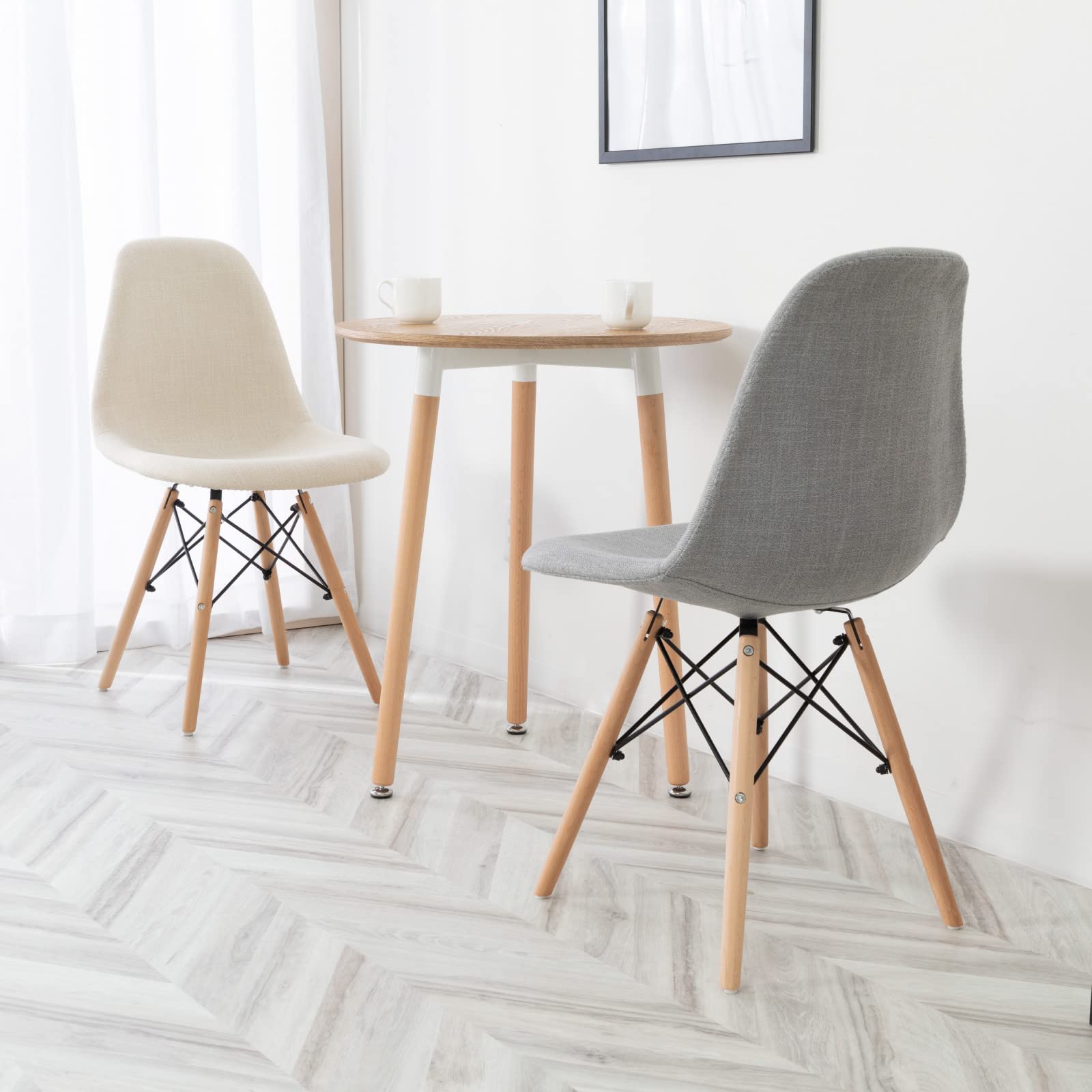 Amazon｜tac INTERIOR ラウンドカフェテーブル 幅60 3本脚 木目 リ