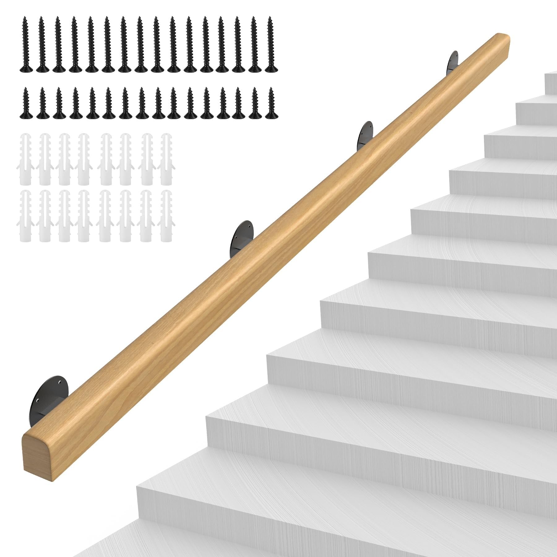 Main courante escalier bois sécurisée et ergonomique de 1.2m