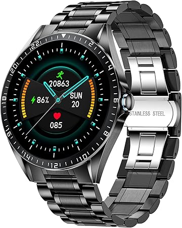 LIGE Smartwatch, Fitnesstracker Met Bloeddruk, Hartslagmeter, 1,3 Inch  Volledig Touchscreen, IP67 Waterdichte Smartwatch, Fitnesshorloge Voor  Heren Dames, Roestvrijstalen Band Voor Android iOS Zwart : Amazon.nl: Sport  \u0026 outdoor