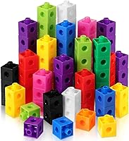 Jenaai 100pcs Linking Cubes Math Manipulatives - Colorful STEM Counting Snap Blocks for Preschool Homeschool Kids
