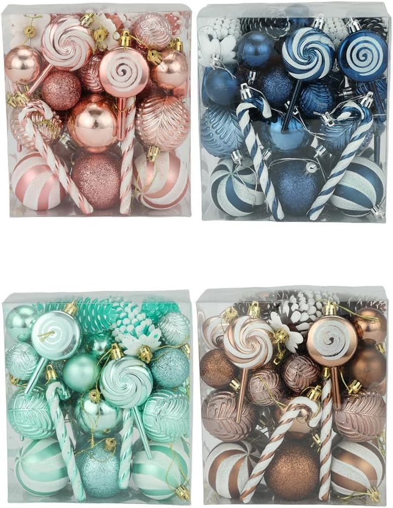 クリスマスツリーデコレーション、キャンディケイン クリスマスボールオーナメント40個セット - クリスマスツリー、ホリデー、ホームパ