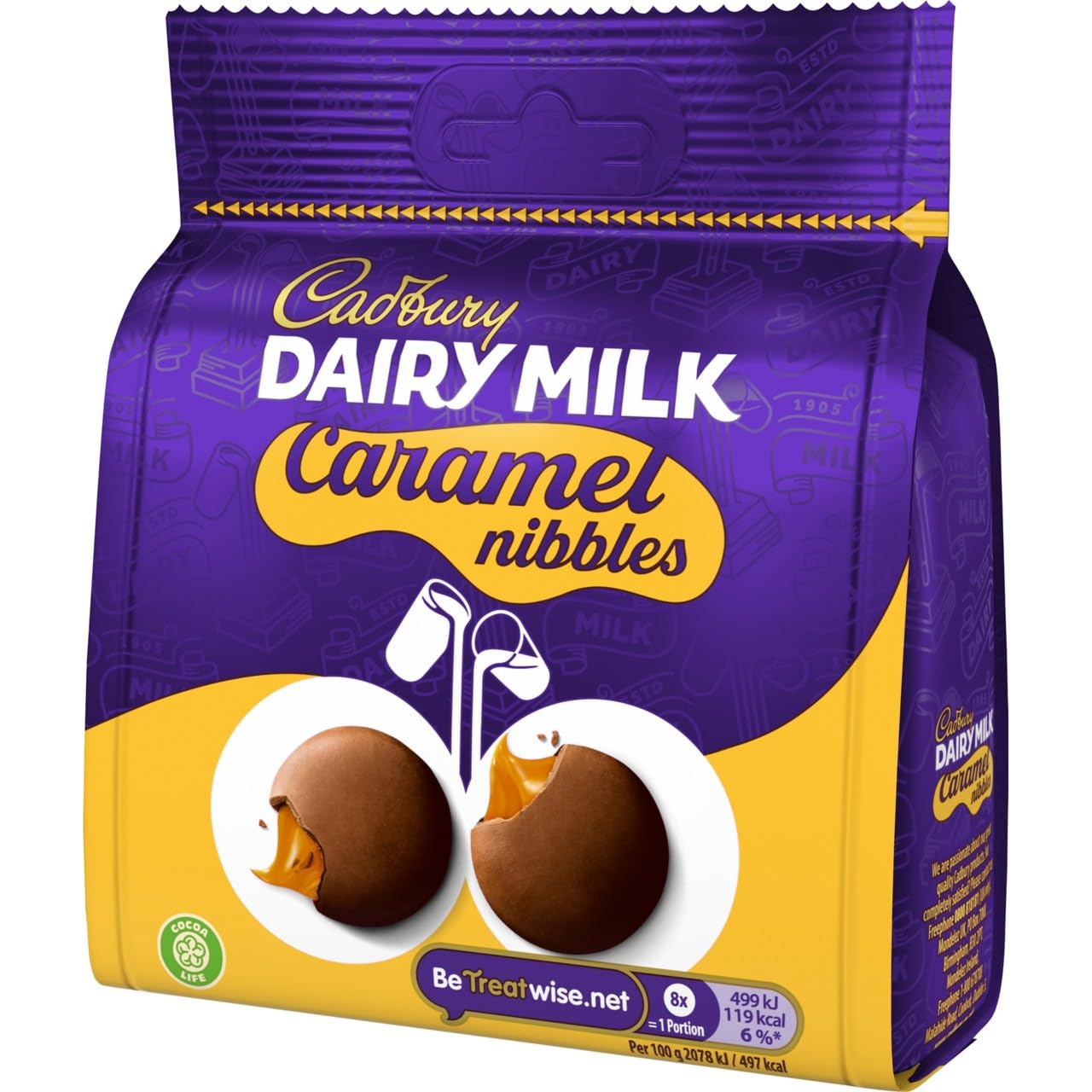 Cadbury Dairy Milk Caramel Nibbles, Milk Chocolate With Caramel 85 g (Pack of 10)