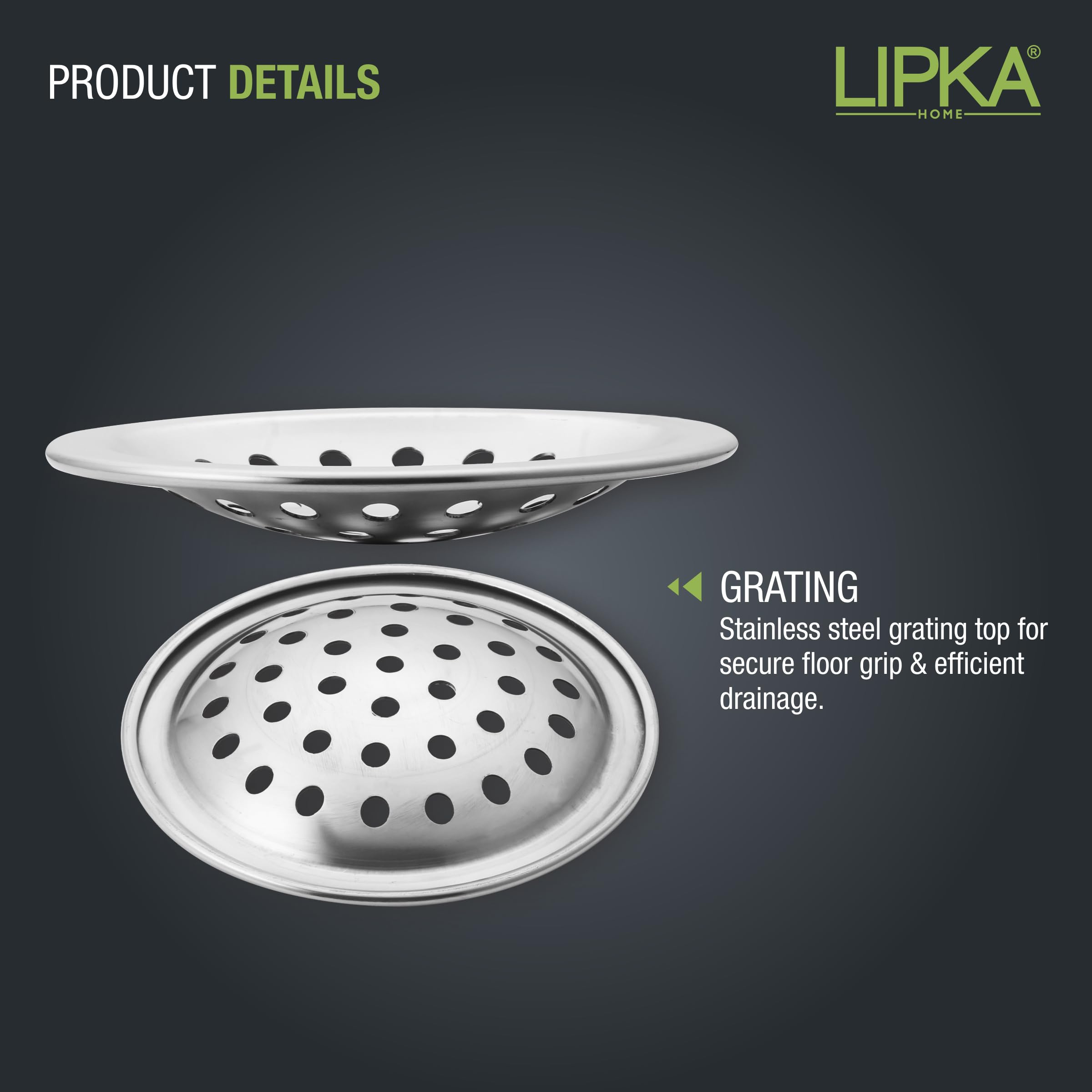 LIPKA 4 Inches Heavy Snow Round Floor Drains | Pack of 4 | Premium Stainless Steel Floor Drain | Floor Drain for Bathroom | Silver — Amazon image 4