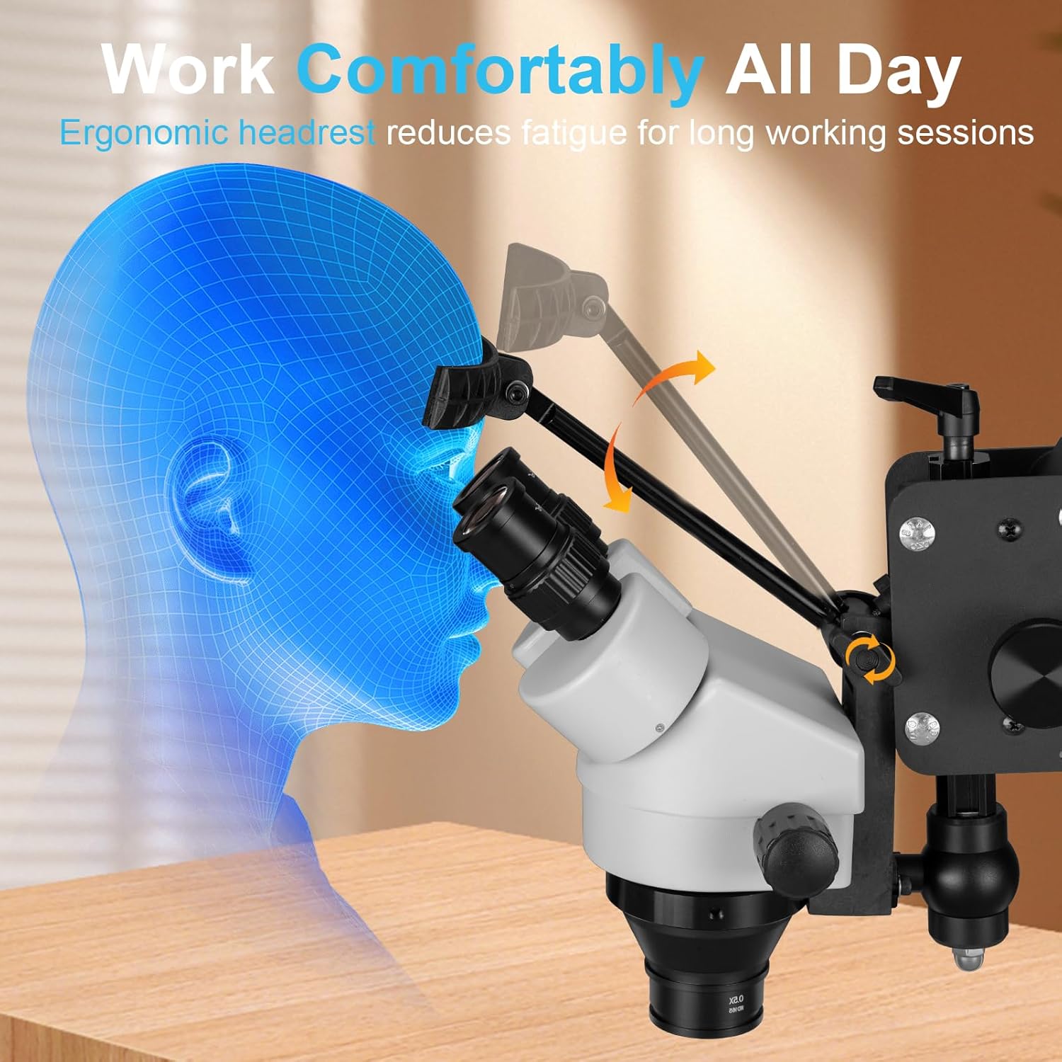 Adjustable Ergonomic Microscope for Jewelers