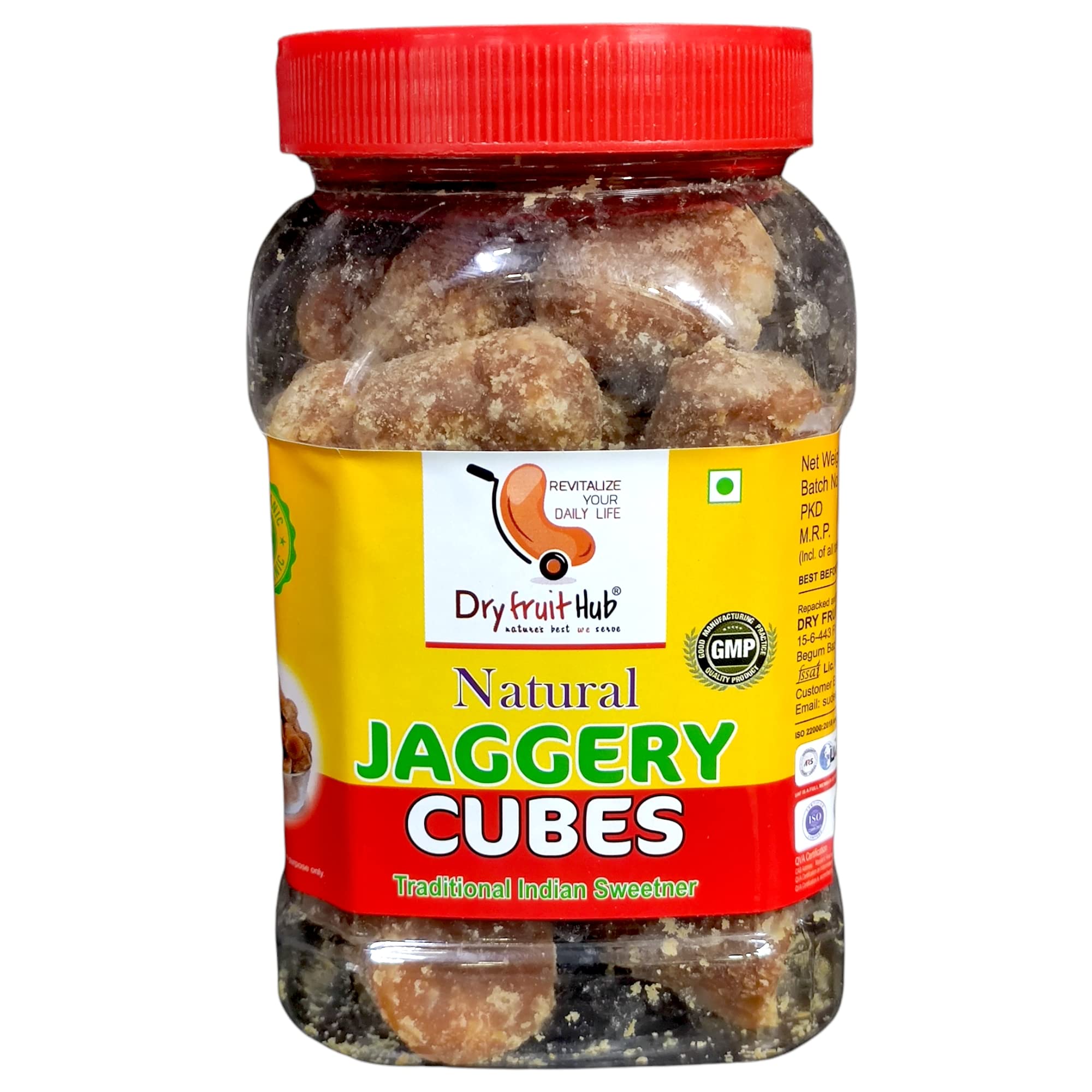 Dry Fruit Hub Jaggery Cubes 2 kg, rein, natürlich, ohne Konservierungsstoffe, Jaggery Cube, Gud Jaggery, Jaggery Organic Cubes