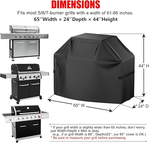 Miniatura 31 de Funda para parrilla, 52 pulgadas, impermeable, resistente a la intemperie, resistente a la decoloración, material resistente a los rayos UV