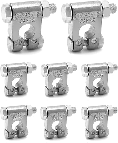 Miniatura 9 de QWORK Terminales de batería con especificaciones militares, 2 pares de conectores de batería negativos y positivos para vehículos marinos, barcos,