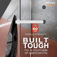 Vista 8 de Paquete de 140 soportes adhesivos para bridas de cables de 3/4 pulgadas con clips de alambre multiusos con orificio para tornillo, palo de anclaje