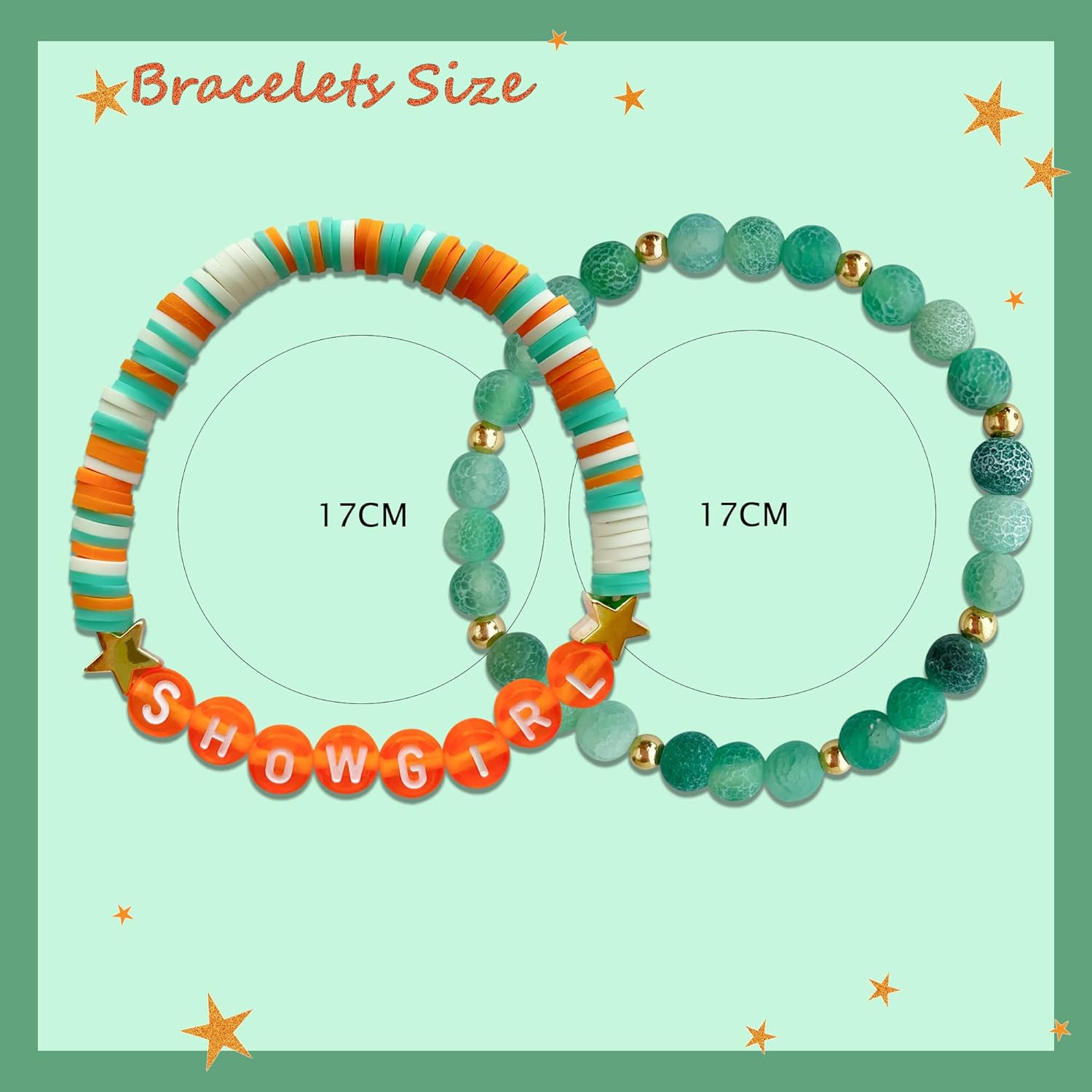 YELLOWPEACH Showgirl Earrings Bracelets Set Orange Green Tour Concert Inspired Outfit Match Jewlery for Fans Gift Women - Image 5