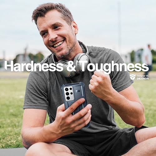 Miniatura 5 de Dexnor Funda para Samsung Galaxy S21 Ultra, Protector de pantalla y soporte integrados Protección de grado militar resistente a prueba de golpes