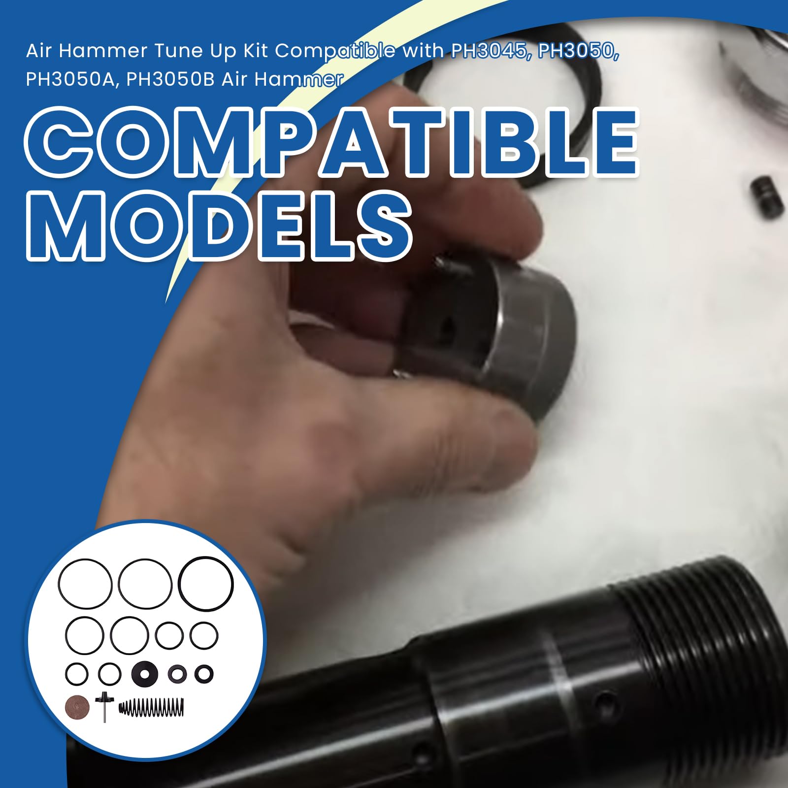 Kit de afinación de martillo neumático/piezas de herramientas de aire compatibles con martillo neumático PH3045, PH3050, PH3050A, PH3050B