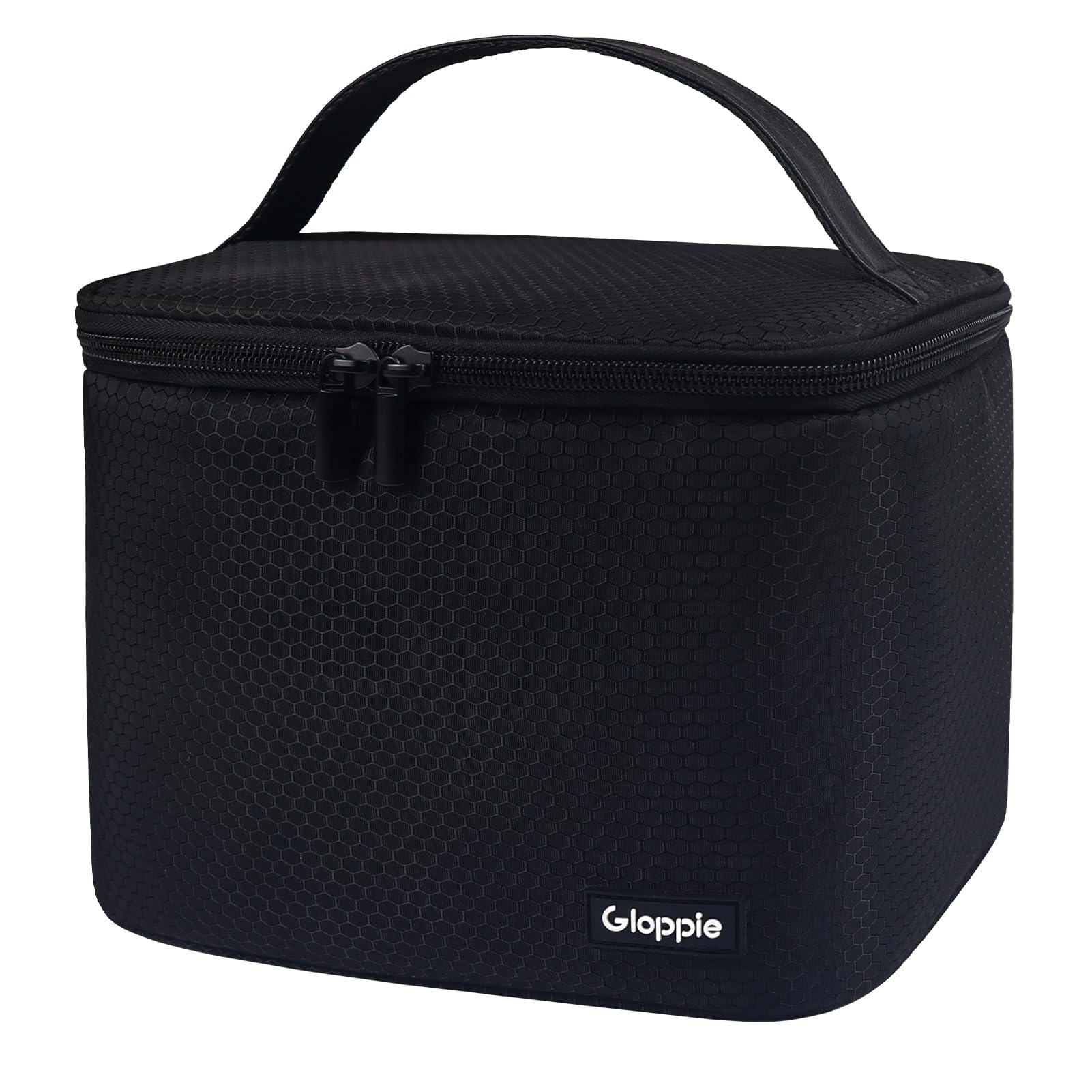 Gloppie Insulated Lunch Bag for Men Women, 7.5L Thermal Lunch Box Cooler Bag Leak-Proof for Outdoor Camping BBQ Picnic Beach, Black & Honeycomb Pattern