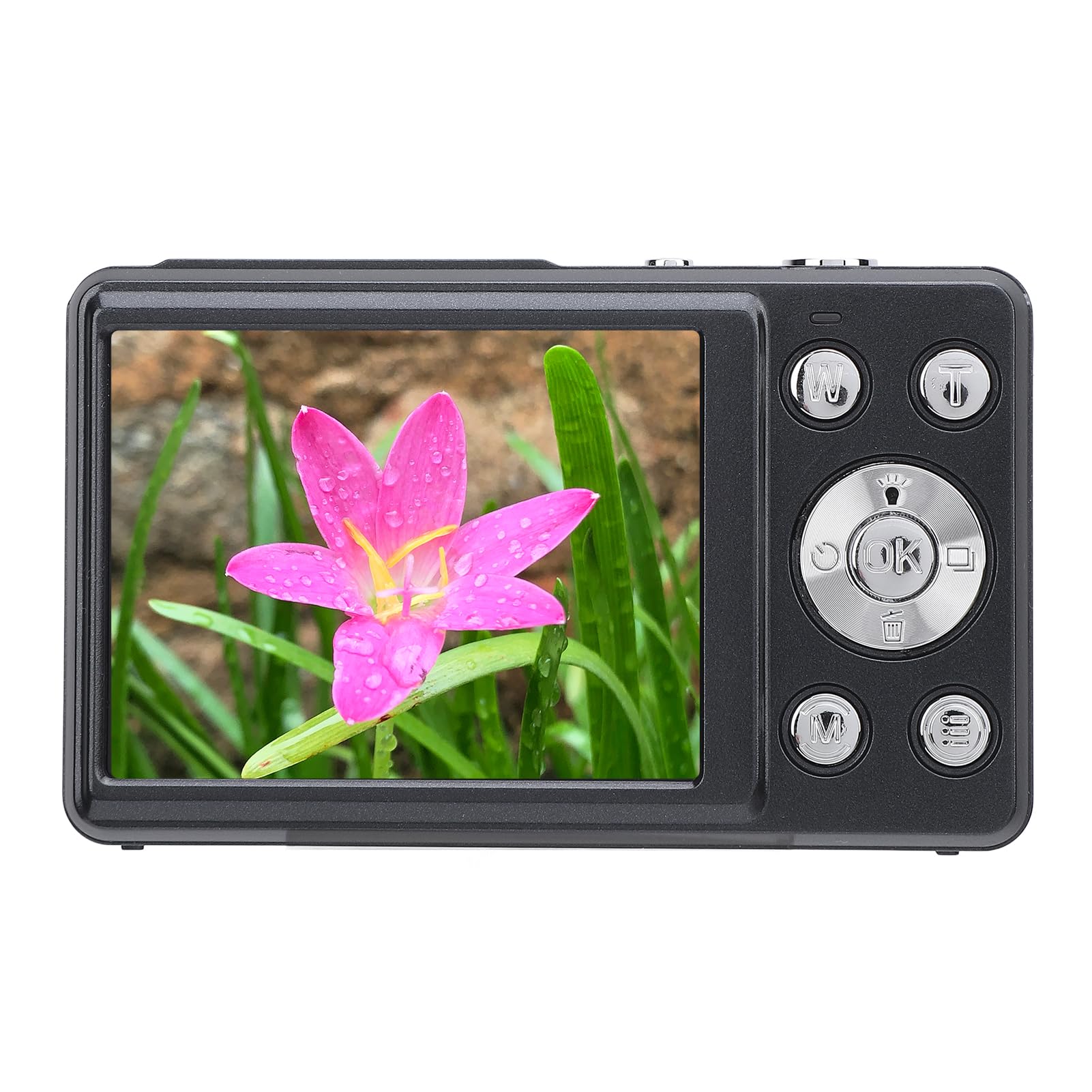 Aparat Cyfrowy 4K, Aparat Cyfrowy z 18-krotnym Zoomem Cyfrowym, Przenośny Aparat Dziecięcy z Ekranem o Przekątnej 2,88 Cala i światłem Wypełniającym LED dla Początkujących (BLACK)