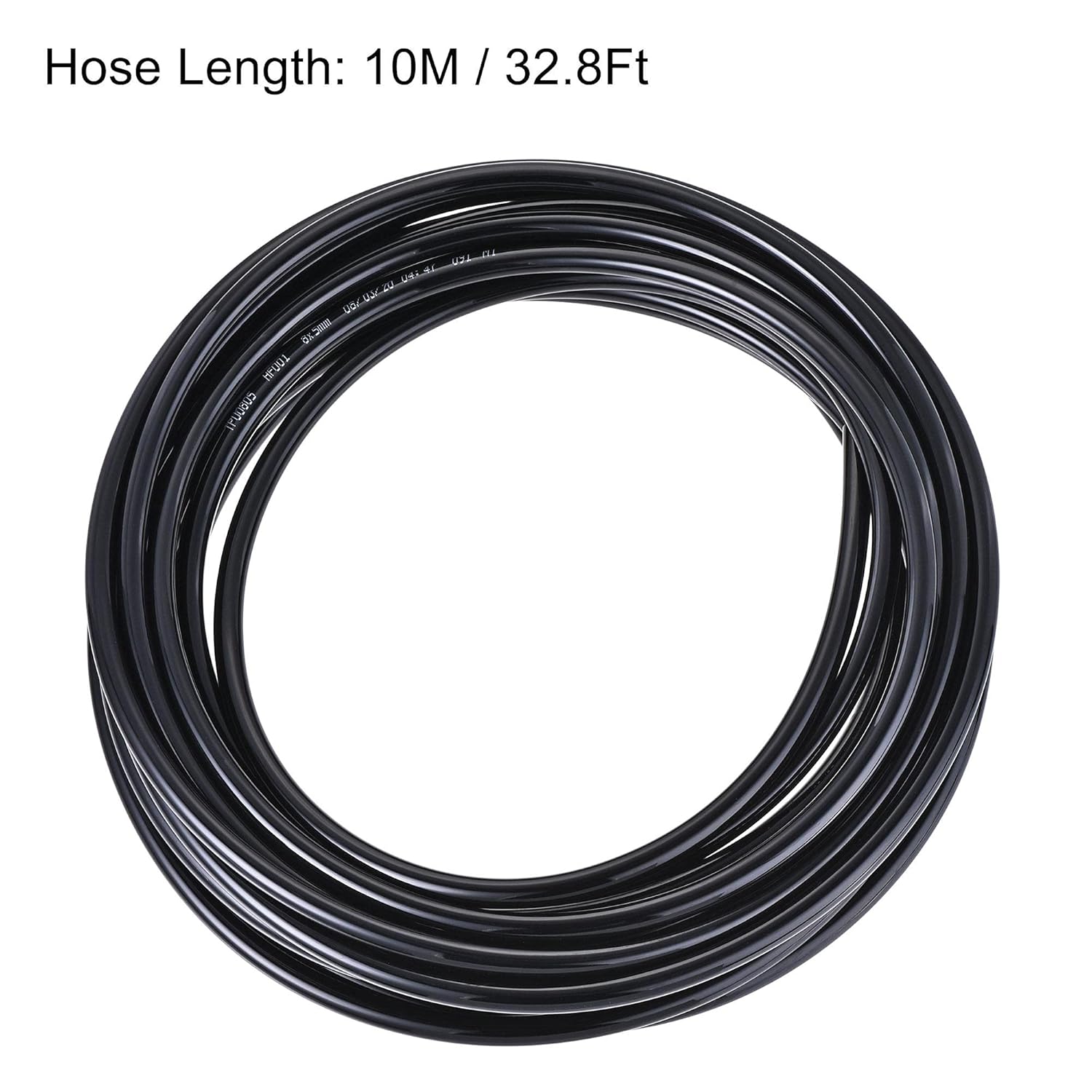 uxcell Pneumatic PU Tubing Kit 8mm OD 10M Black with 12 Pcs Push to Connect Fittings