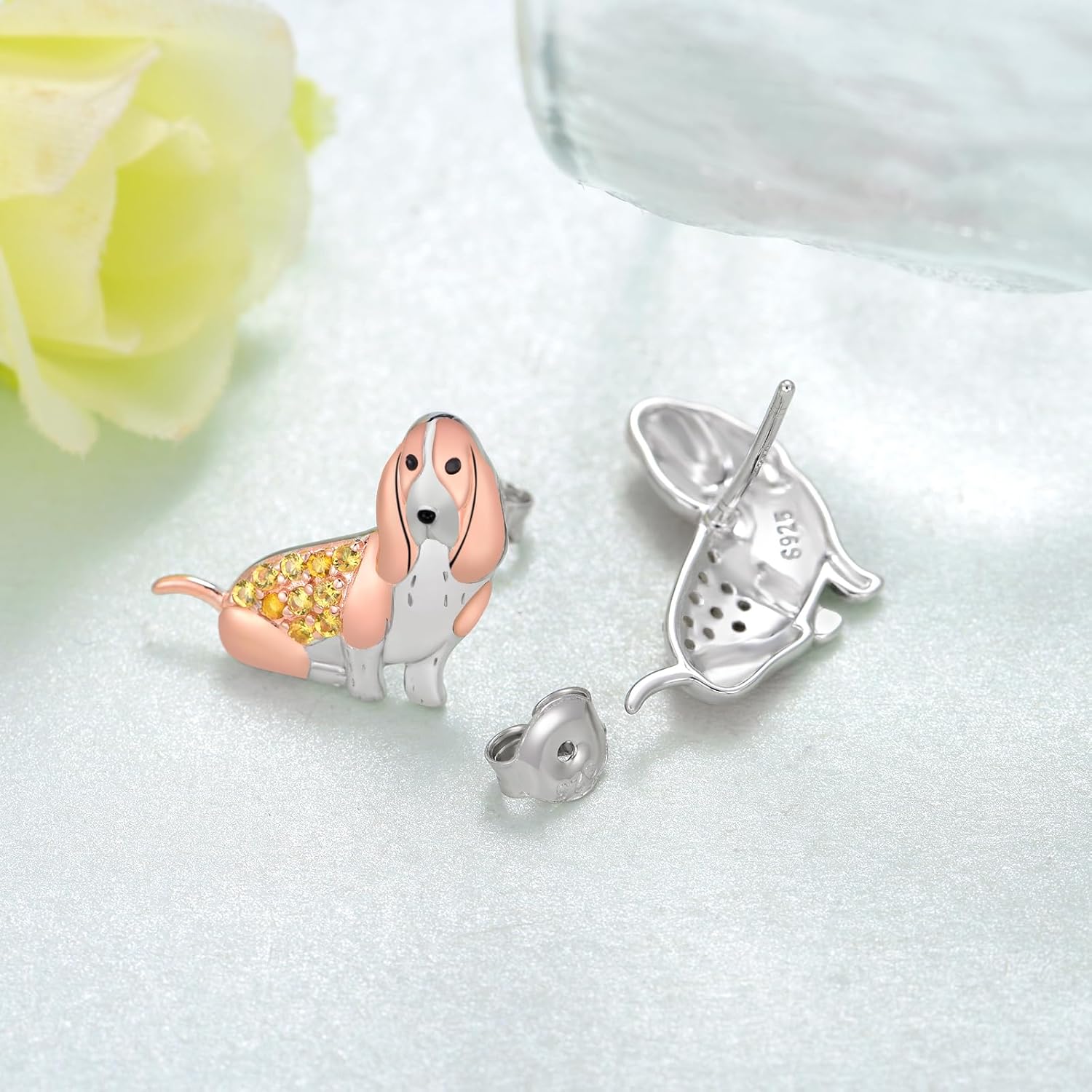 Dog Earrings 925 Sterling Silver Pug/Poodle/Westie/French Bulldog/Pit bull/Basset Hound Earrings Dog Jewelry Gifts for Women - Image 3