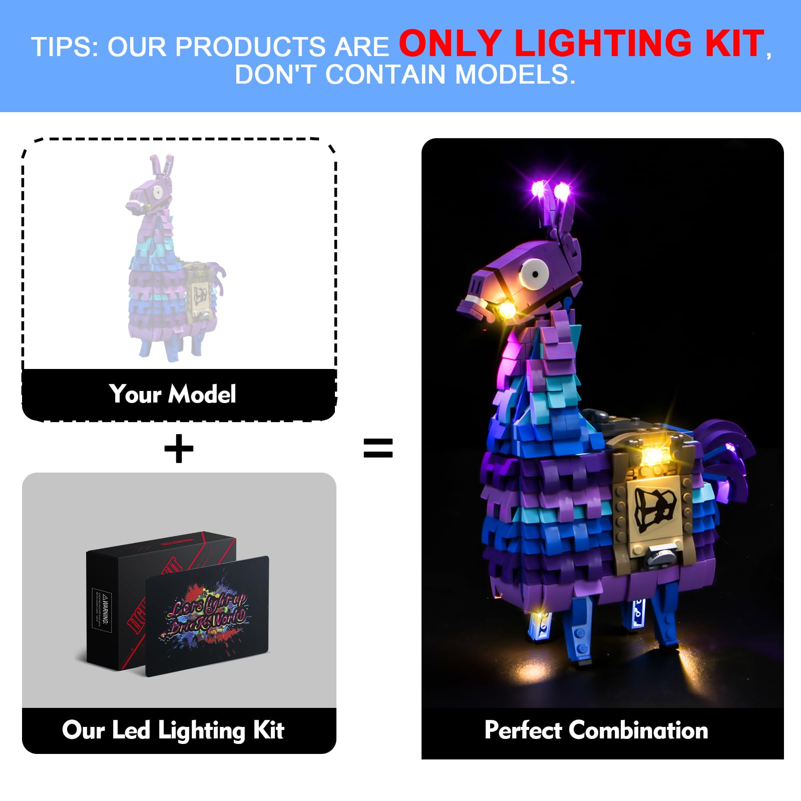 LocoLee Light Set Compatible with Lego Supply Llama Decoration Lighting Kit Compatible with Lego 77071 Building Blocks Model,Only Lights Set,No Model - Image 3