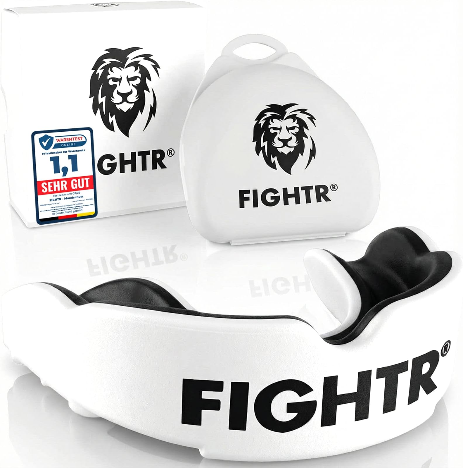 FIGHTR Premium Mouth Guard - for Excellent Breathing & Easy to fit | Sports Mouth Guard for Boxing, MMA, Football, Lacrosse, Hockey and Other Sports | incl. hygienic Box
