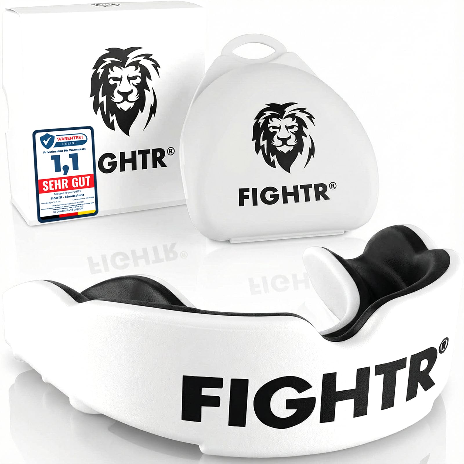 FIGHTR Ochraniacz na zęby premium – idealne oddychanie i łatwe dopasowanie | sportowa ochrona zębów do boksu, MMA, Muay Thai, hokeja i sportów walki | w zestawie higieniczne pudełko
