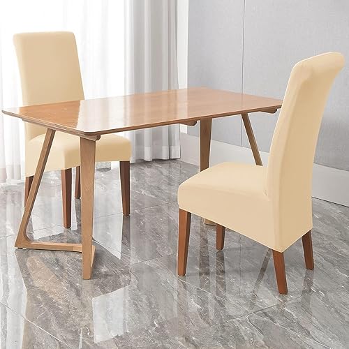 Miniatura 6 de Juego de 6 fundas de terciopelo para sillas de comedor, extraíbles y lavables, fundas protectoras para sillas de cocina, comedor, fiesta, hotel,