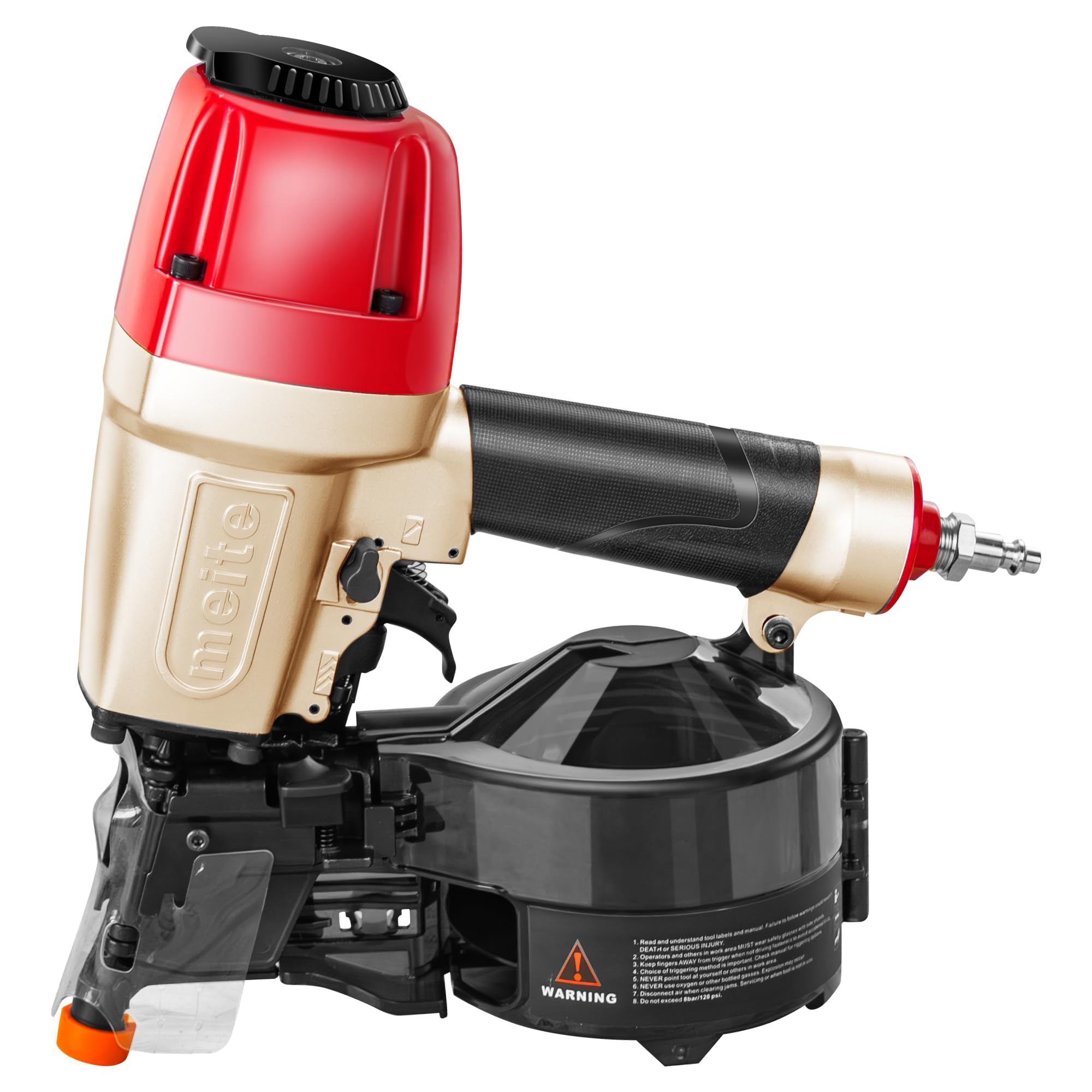 meite CN65S Siding Nailer Pneumatic 15 Degree Coil Nail Gun 1-1/2"to 2-1/2"