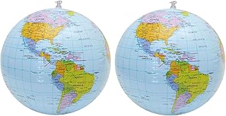 Inflatable Global World Globe | PVC World Globe Balls | The World Earth Beach Balls | Earth Beach Balss | Inflatable Globes-Explore The World-Educational Geographic for School