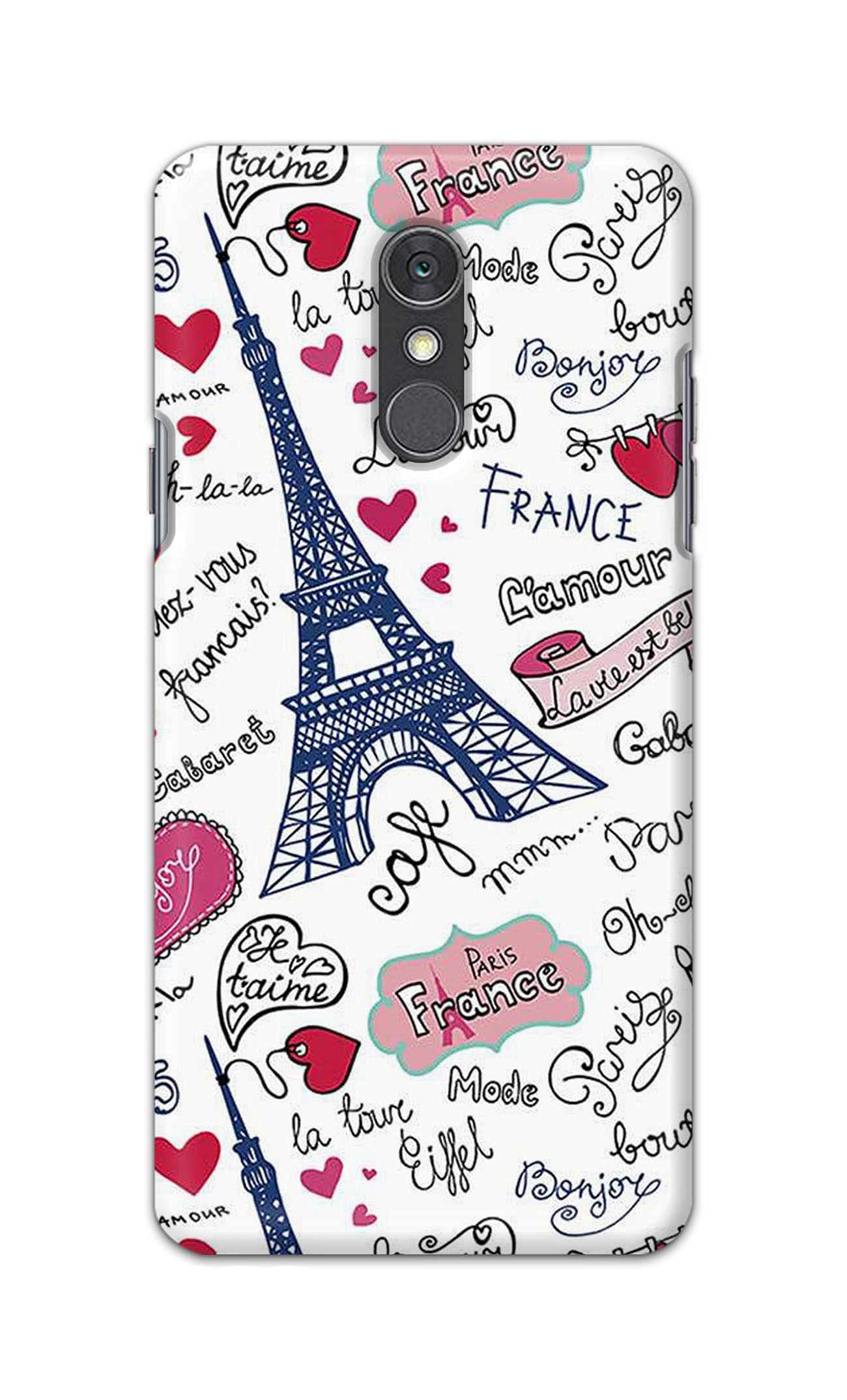 TEMADCASES� Lovers Famous Place Eiffel Tower in Paris Hard Back Case Cover for LG Q7 / LG Q7 Plus/LG Q7? Back Cover -(L1) TEJ1002