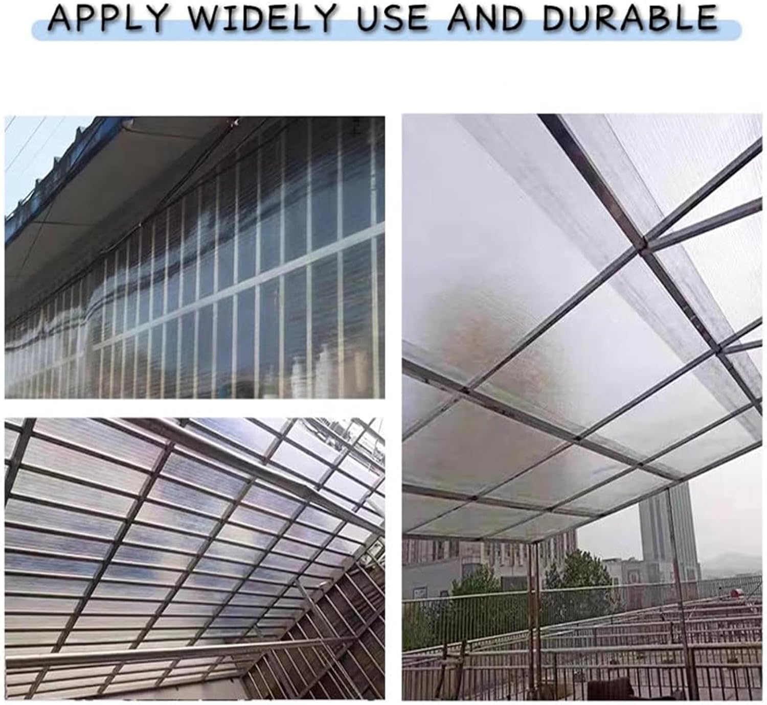 bujnie Polycarbonate Sheets Roof Sheets Impact-Resistant PC Sheet Greenhouse Panels Used in Sunrooms, Carports, Greenhouses, and Industrial Plants (1x5m/3.28x16.4ft)