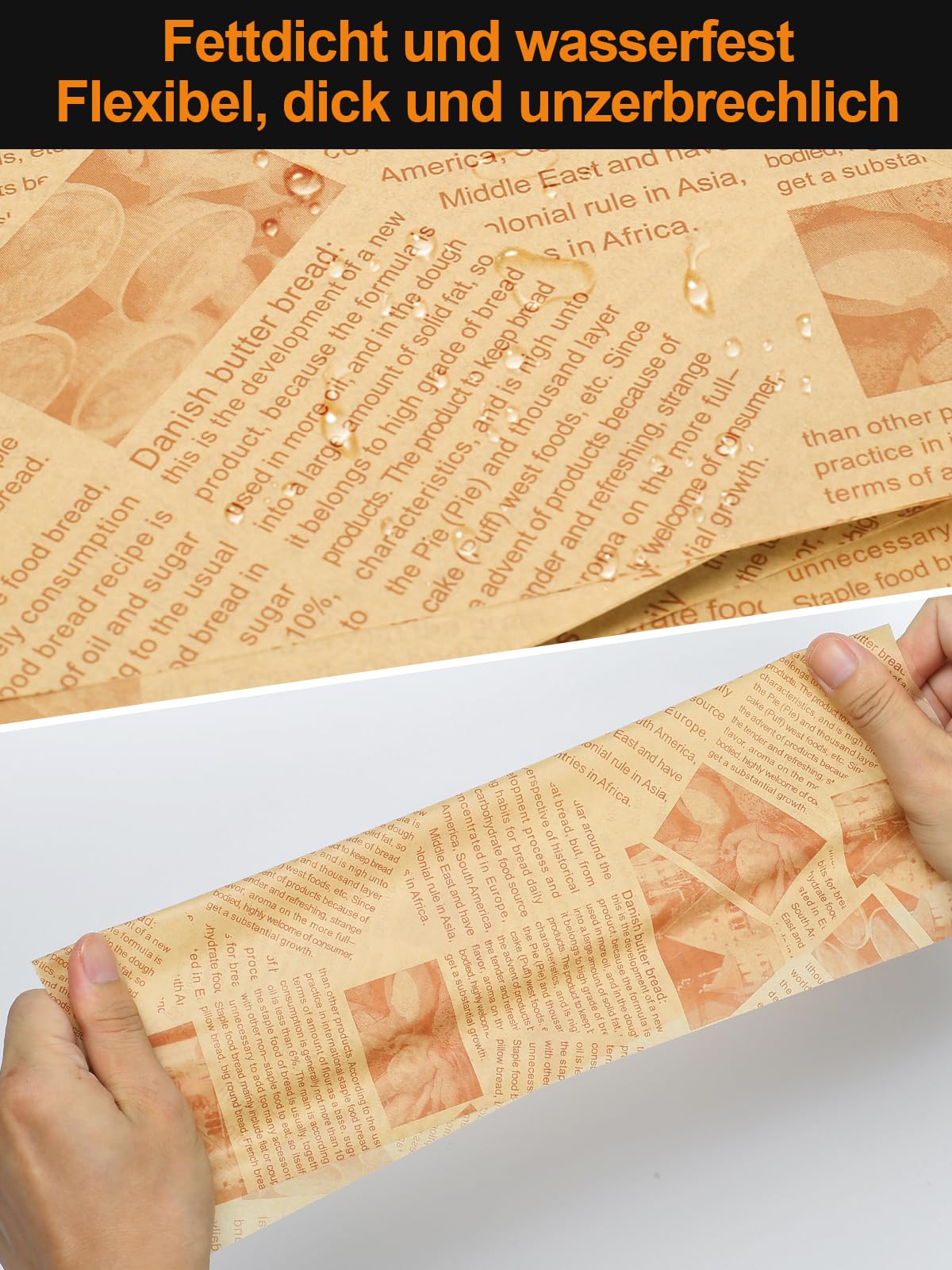 CoKeeSun 120 Feuilles Papier Emballage Alimentaire 22x22cm - Papier Journal Anti-Adhésif Pour Frites Et Sandwichs