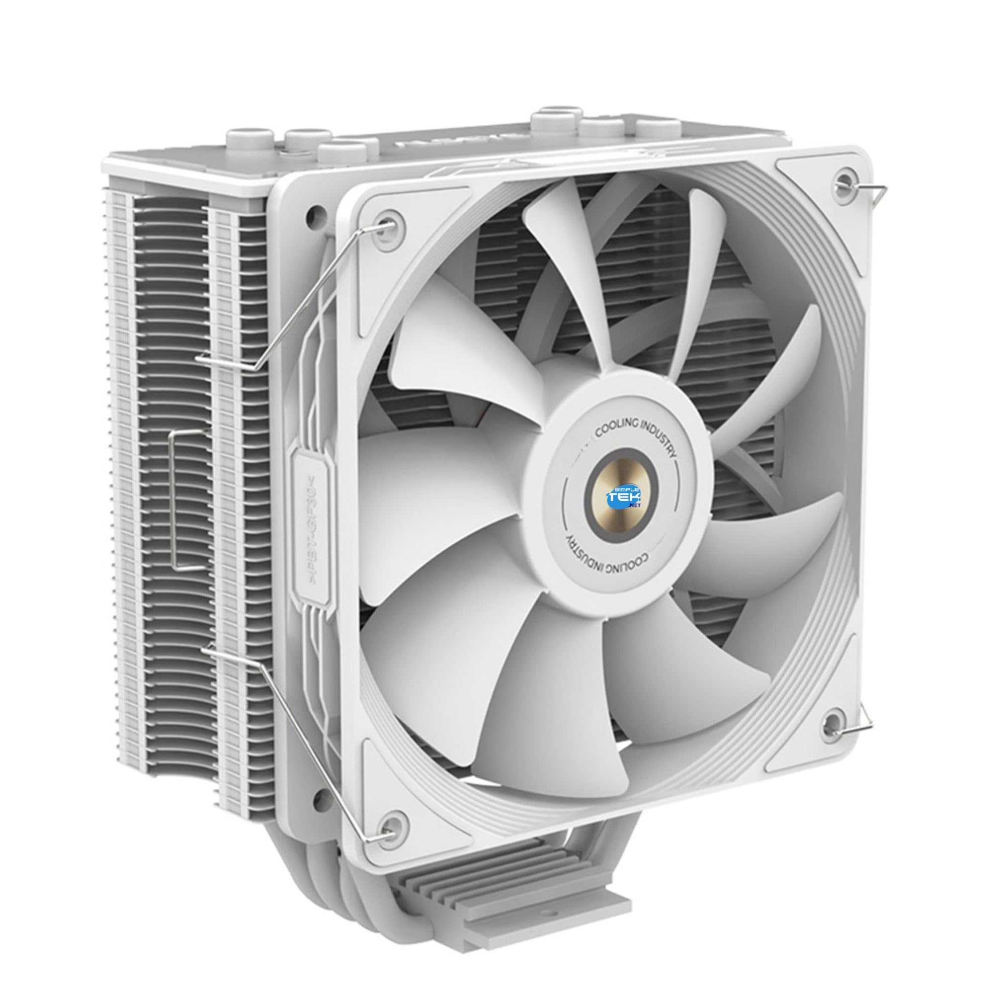 SIMPLETEK - Disipador CPU ARGB 120 mm | 1800 RPM 73.96 CFM | Blanco | Compatible con LGA 1700 1200 1366 1150 1151 1155 1156 AM5 AM4 AM3 AM2