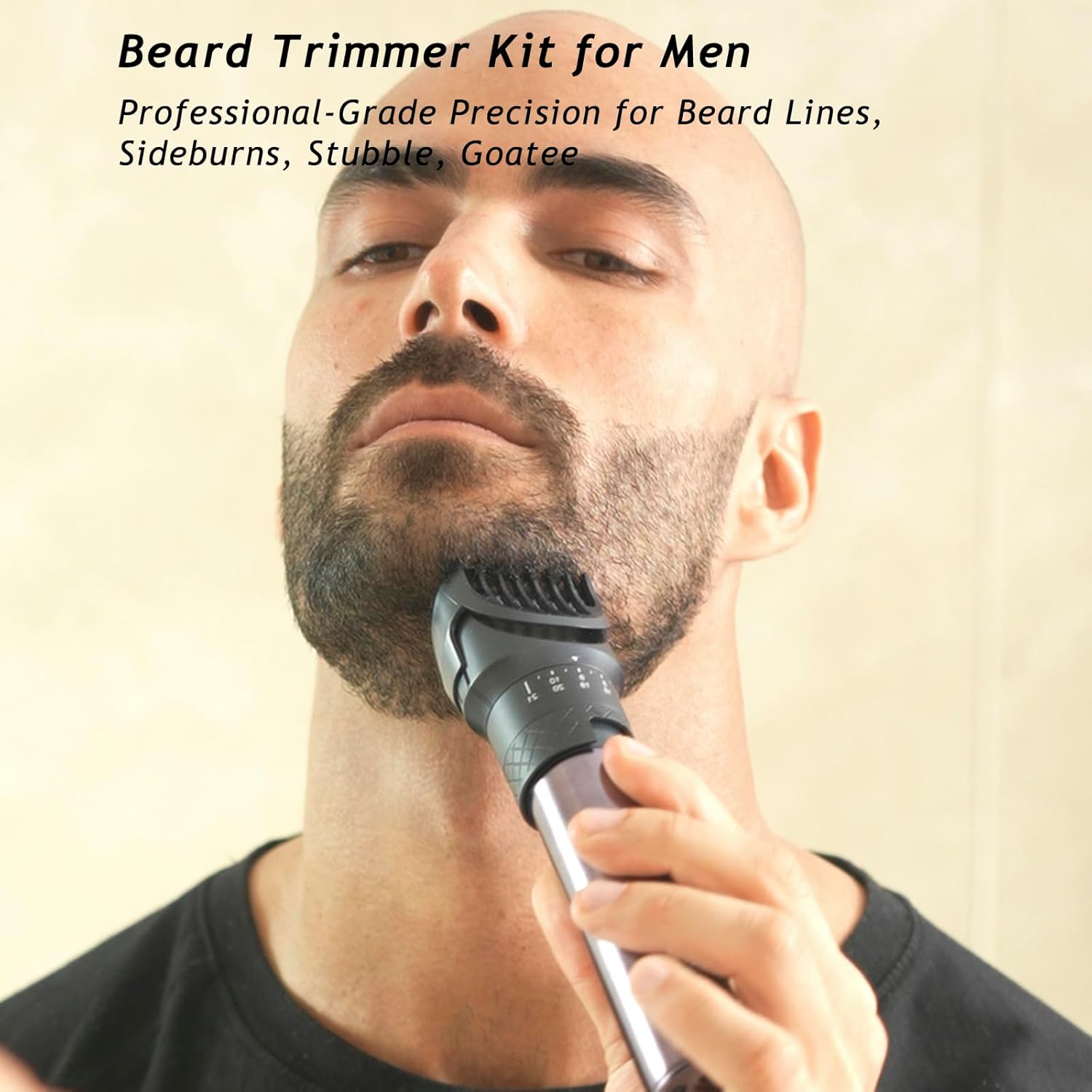 Beard Trimmer and Clippers Set for Men with Foil Shaver, Professional 3-in-1 Mens Shaving Fades Kit with Nose Trimmer, IPX7 Waterproof Wet/Dry, Precise Dial Adjustable 20 Settings, USB-C Rechargeable