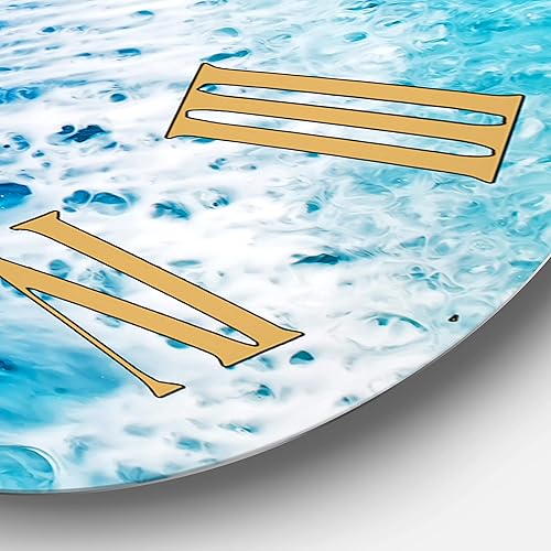 Miniatura 3 de Reloj de pared moderno 'Ondas de resina epoxi Art V' reloj de pared grande para decoración de sala de estar, azul, 23 x 23 pulgadas