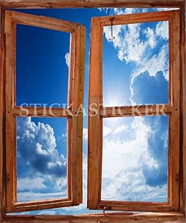 Sticker Trompe l oeil Fenetre 100x120cm réf 745