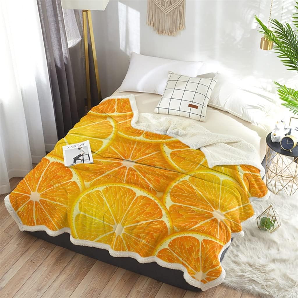 Fruit Sherpa Blanket Thick Velvet Flannel Bedspreads Office Nap Throw Sofa Cover Bedding