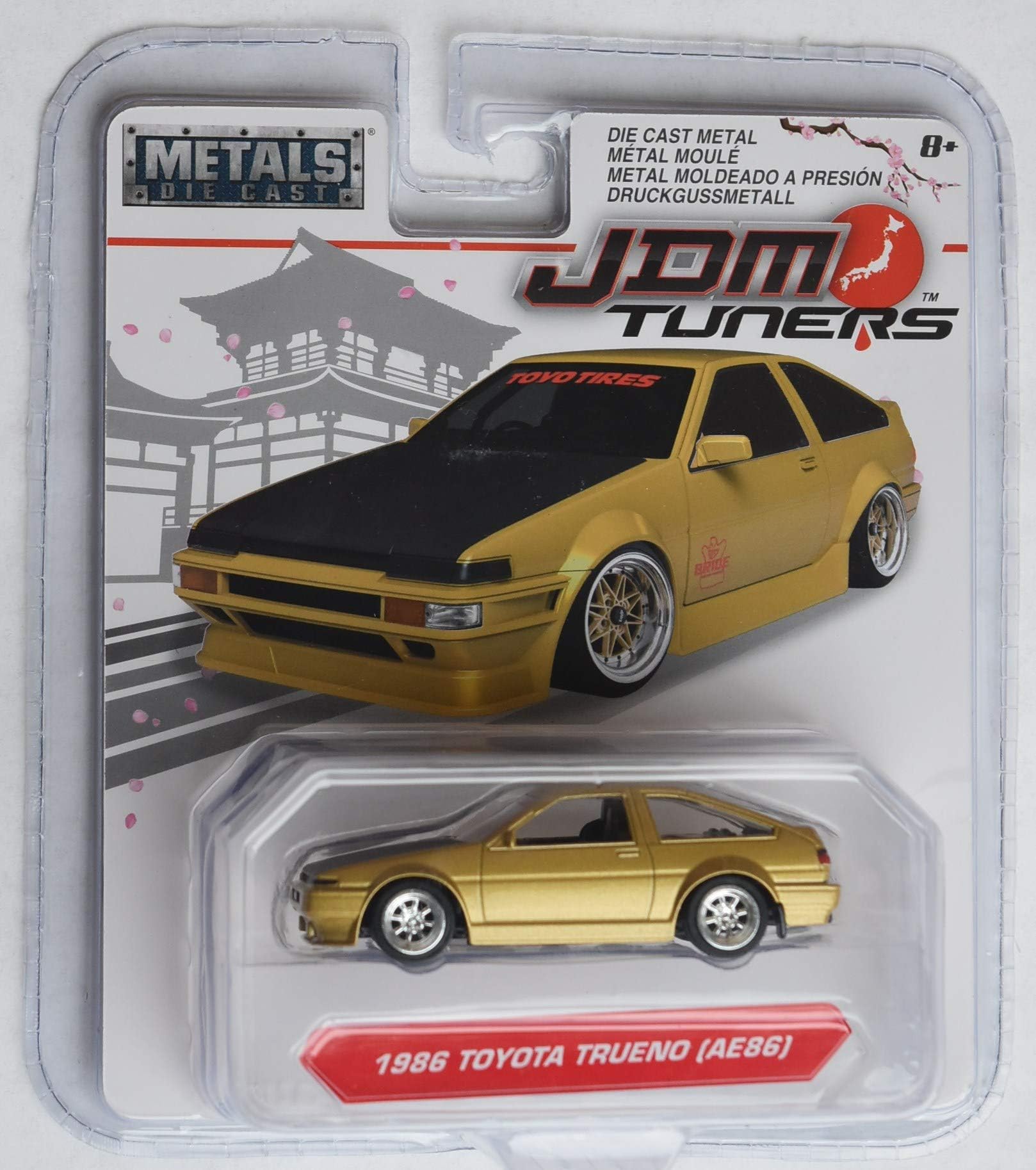 Jada JDM Tuners 1:64 Scale, Gold 1986 Toyota Trueno (AE86)