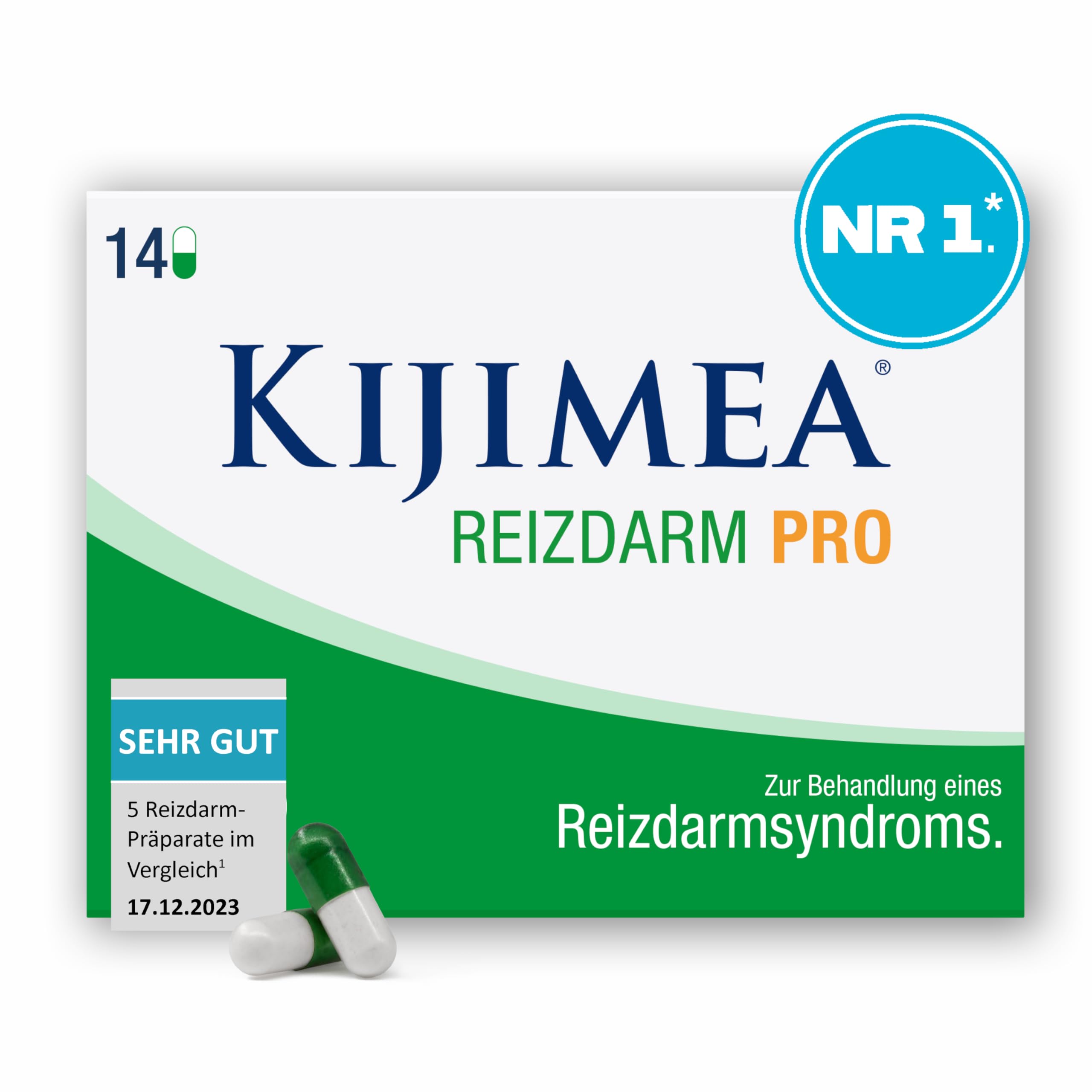 Kijimea® Reizdarm PRO | Bei allen Reizdarmbeschwerden wie Durchfall, Bauchschmerzen, Blähungen & Verstopfung | Klinisch belegte Wirksamkeit | 14 Kapseln 14 Kapseln (1er Pack)