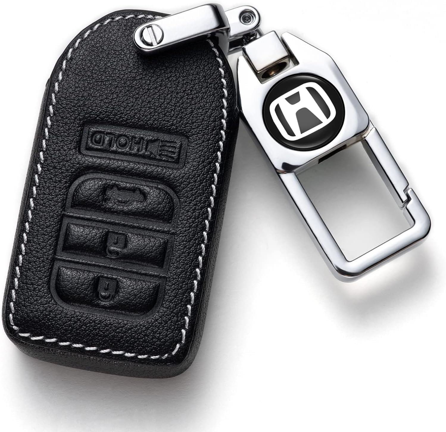 Car Key Fob Case, for Honda Civic CR-V CRV S2000 FD2 s2000 NSX Accord Pilot LX EX EX-L Touring Series Car Key Fob Case Cover Accessories (Positive 3 Button) Black