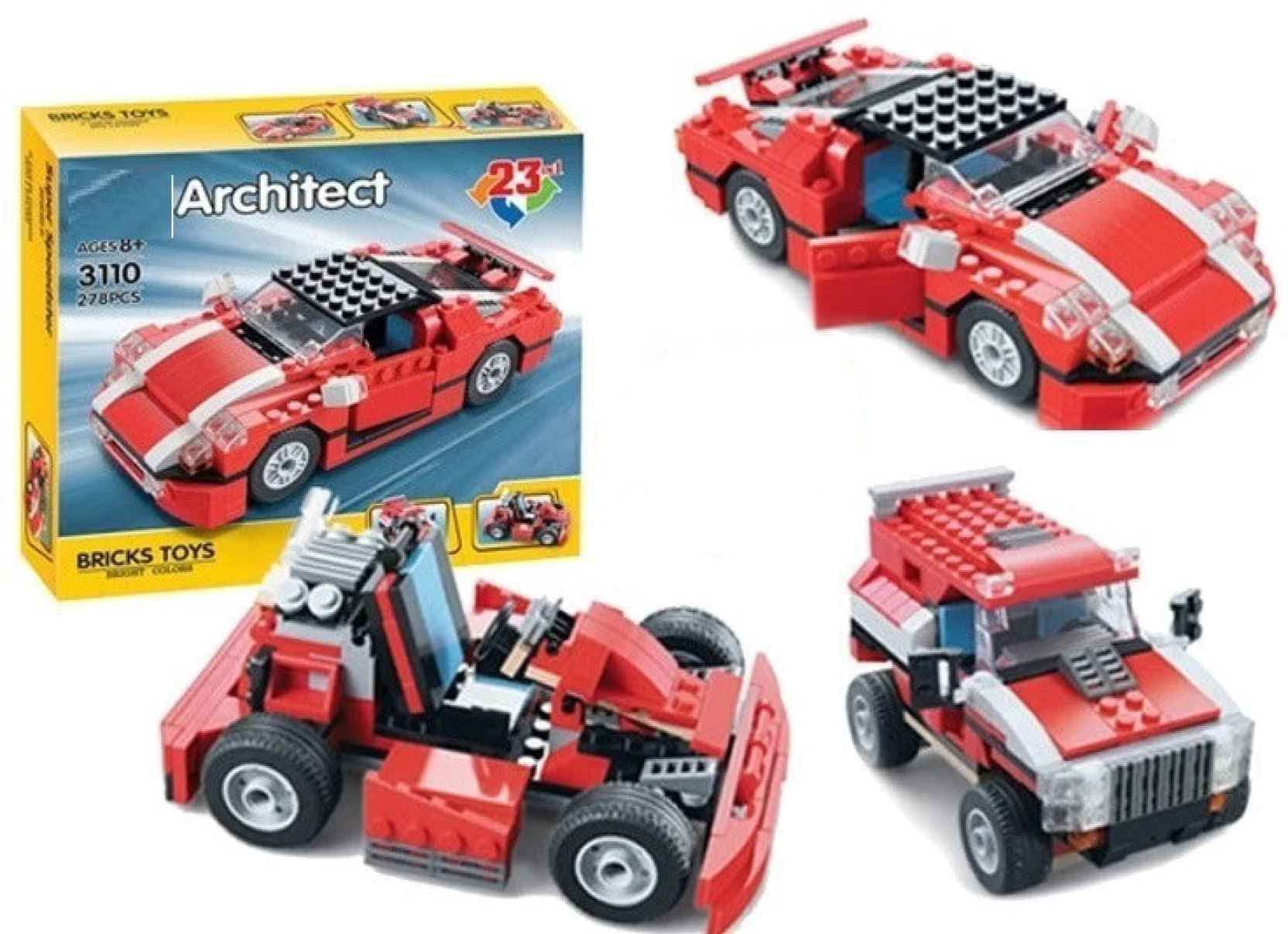 RVM Toys Architect 23 In 1 Racing Car Suv Sports Car Mini Truck Building Blocks Set 278+ Pcs Stem Educational Construction Learning Brick Toy For Kids|Multicolor