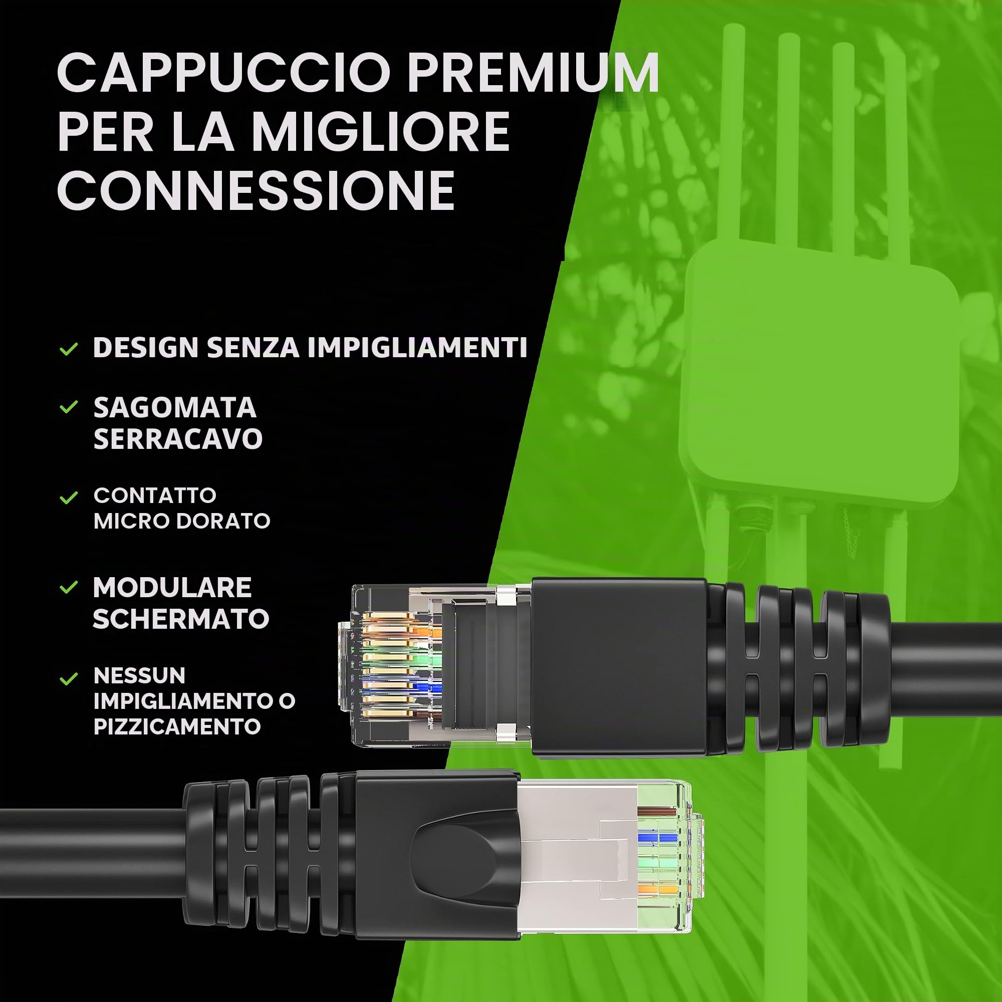 GearIT Cavo Ethernet Cat6 (75 m) 23AWG rame FTP LLDPE impermeabile sepoltura diretta resistente UV POE