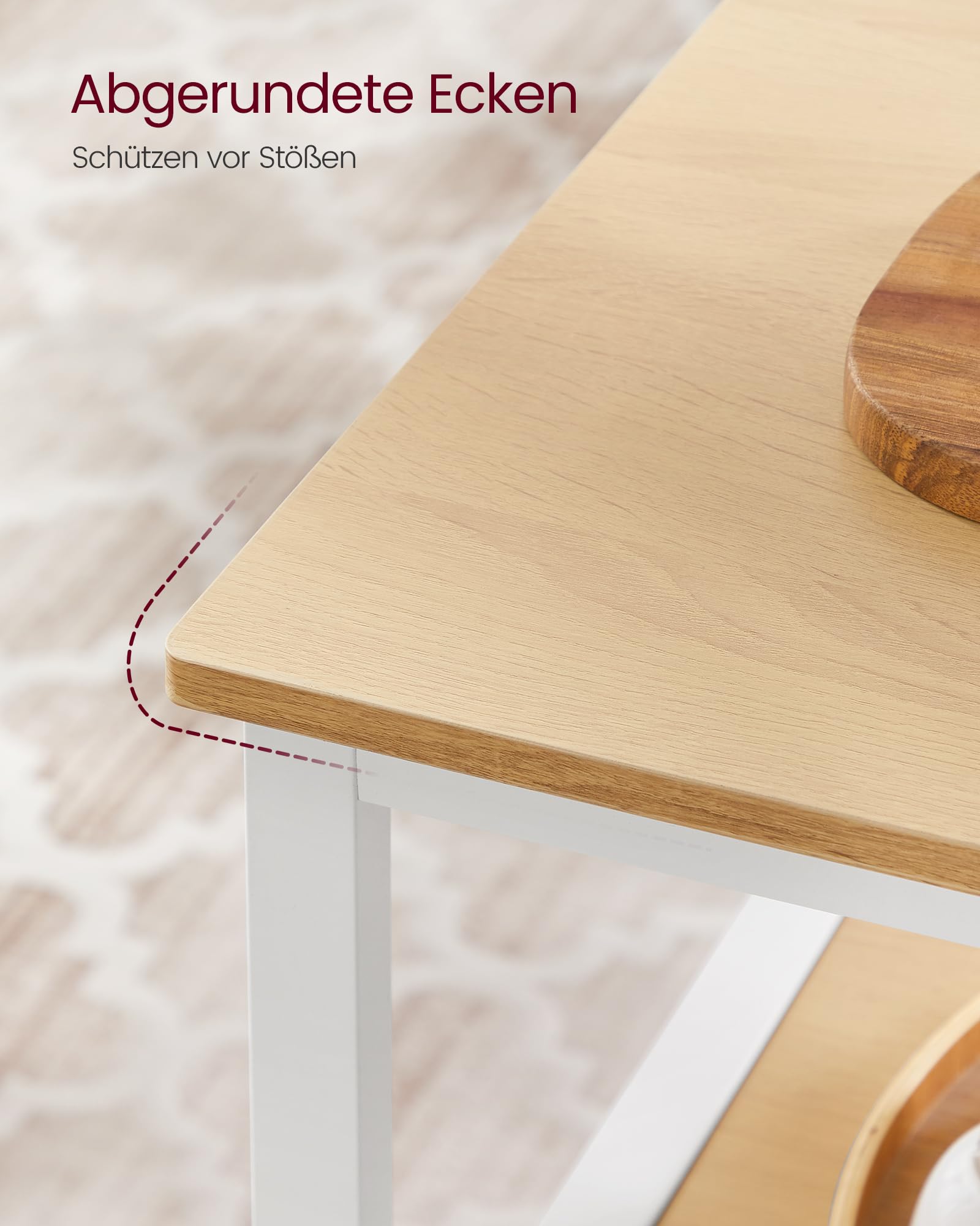 VASAGLE Küchenregal mit großer Arbeitsplatte, 3-stufiges Gewürzregal, Stahlrahmen, 60 x 100 x 90 cm, industriell, leichte Montage, eichenfarben-weiß KKI005W09