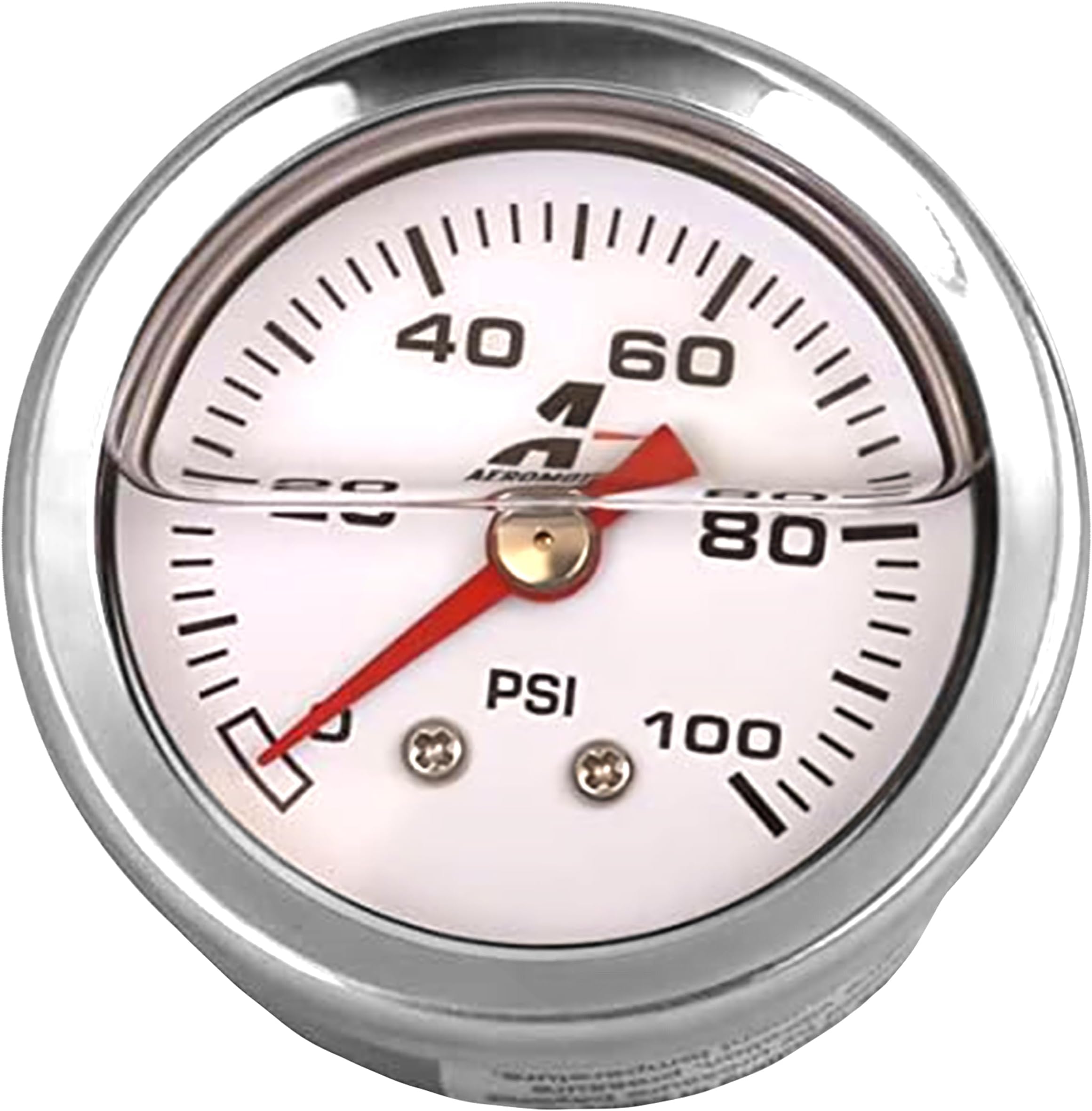 Fuel Pressure Gauge 0-100 PSI - Liquid Filled Inline Fuel Pressure Gauge, 1/8" NPT Male Fitting, 1.5 Inch Dial for Automotive Engines - 15633
