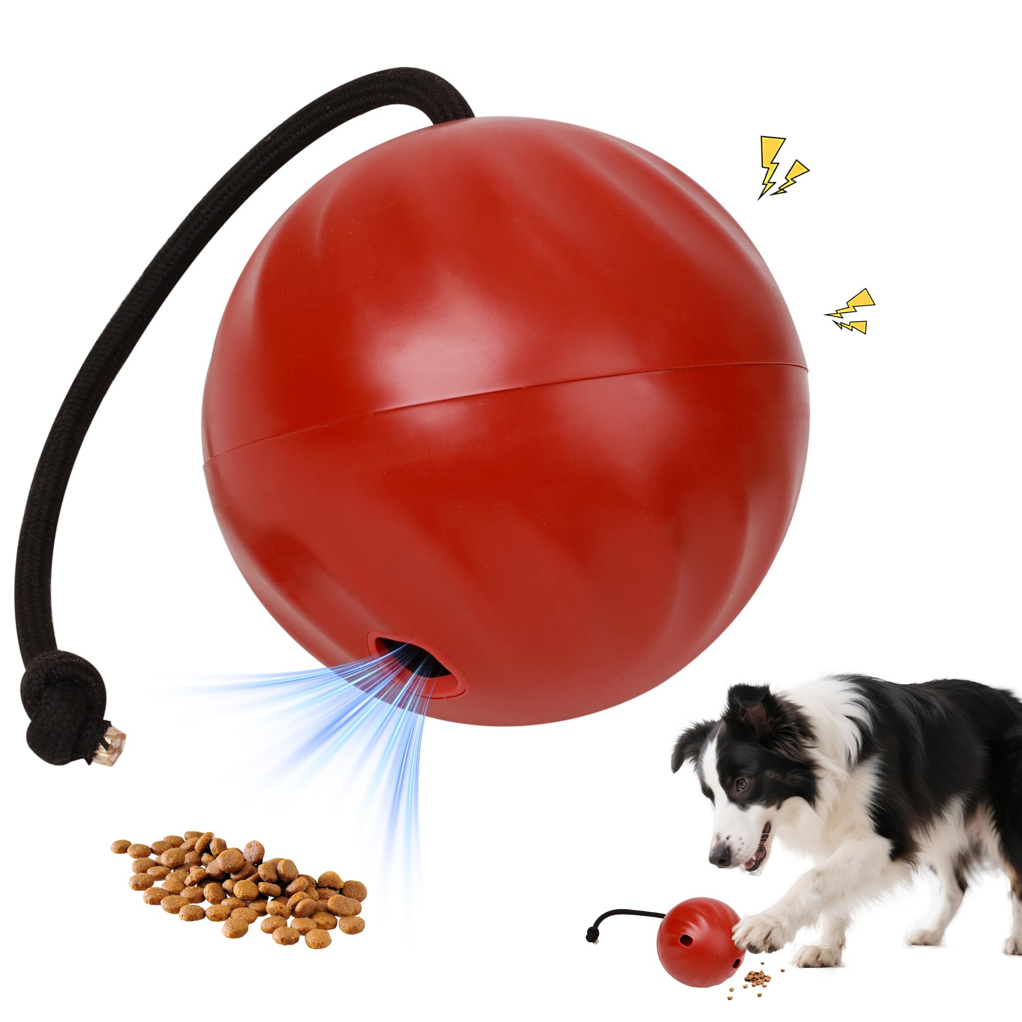 Pet Prime Dog Treat Ball Interactive Squeaky Rolling Treat Dispensing Toys Dog Food Puzzle Slow Feeder Ball Mental Stimulation Enrichment Toys for Small,Medium,Large Breeds