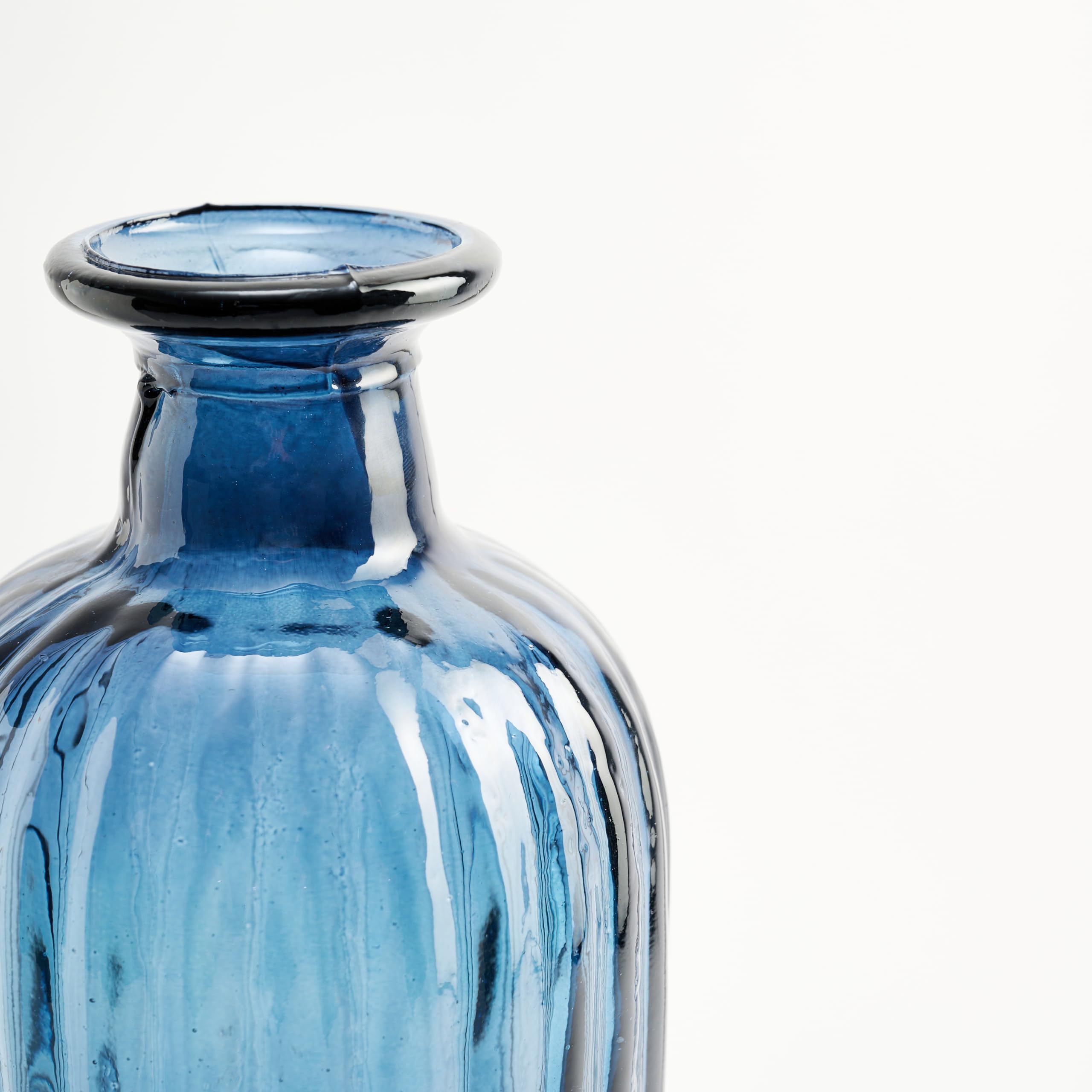 Grote gerecyclede glazen fles met reliëf voor woondecoratie | bol