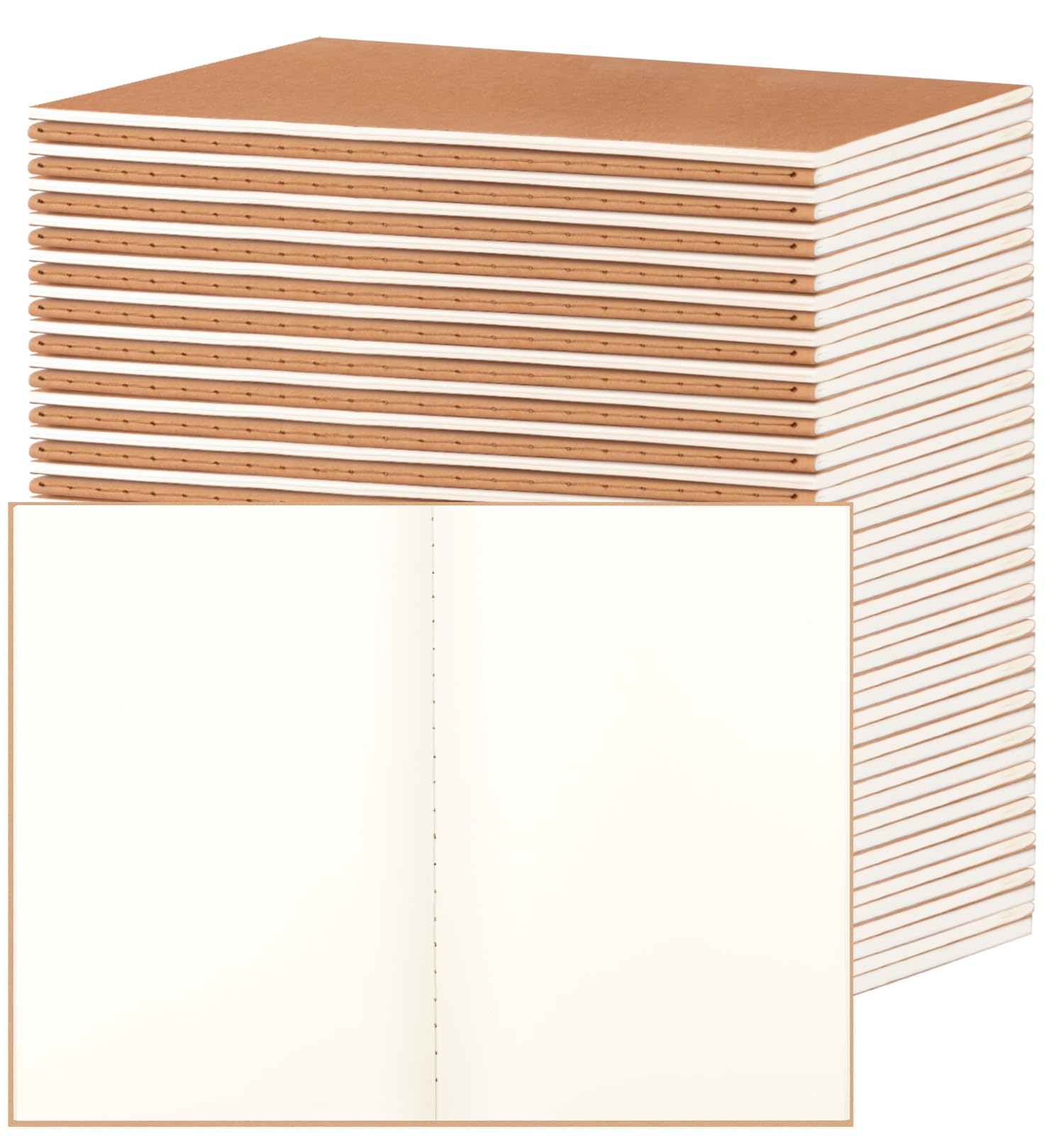 Carnets de notes A5 vierges kraft ALKALO Cahier souple de 60 pages école et travail